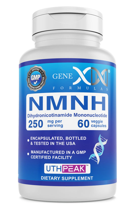 Genex Formulas 250mg NMNH (60 Capsules - 30 Servings) | Uthpeak™ NMNH (Dihydronicotinamide Mononucleotide) NAD+ Precursor for Healthy Aging - Non-GMO, Gluten-Free, Vegetarian Genex FormulasBuy Supplements Australia