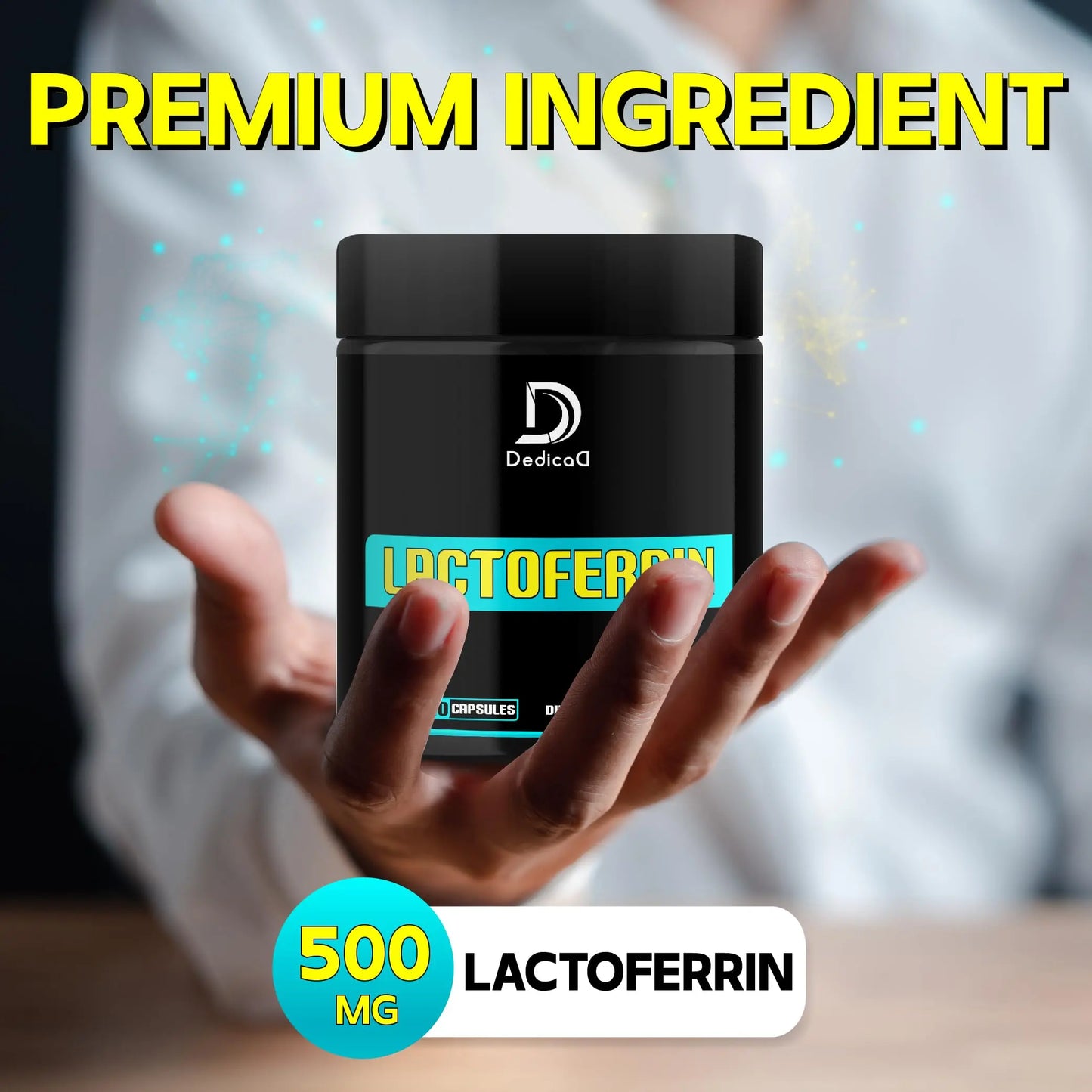 DEDICAD 500Mg Lactoferrin Supplement - 120 Capsules for 2-Month Supply DEDICAD buy supplements Au