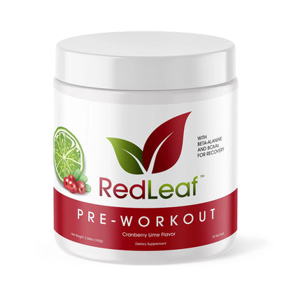 Red Leaf Pre Workout Energizer Powder, BCAA's, Beta-Alanine, Amino Acids and Green Tea Red Leaf