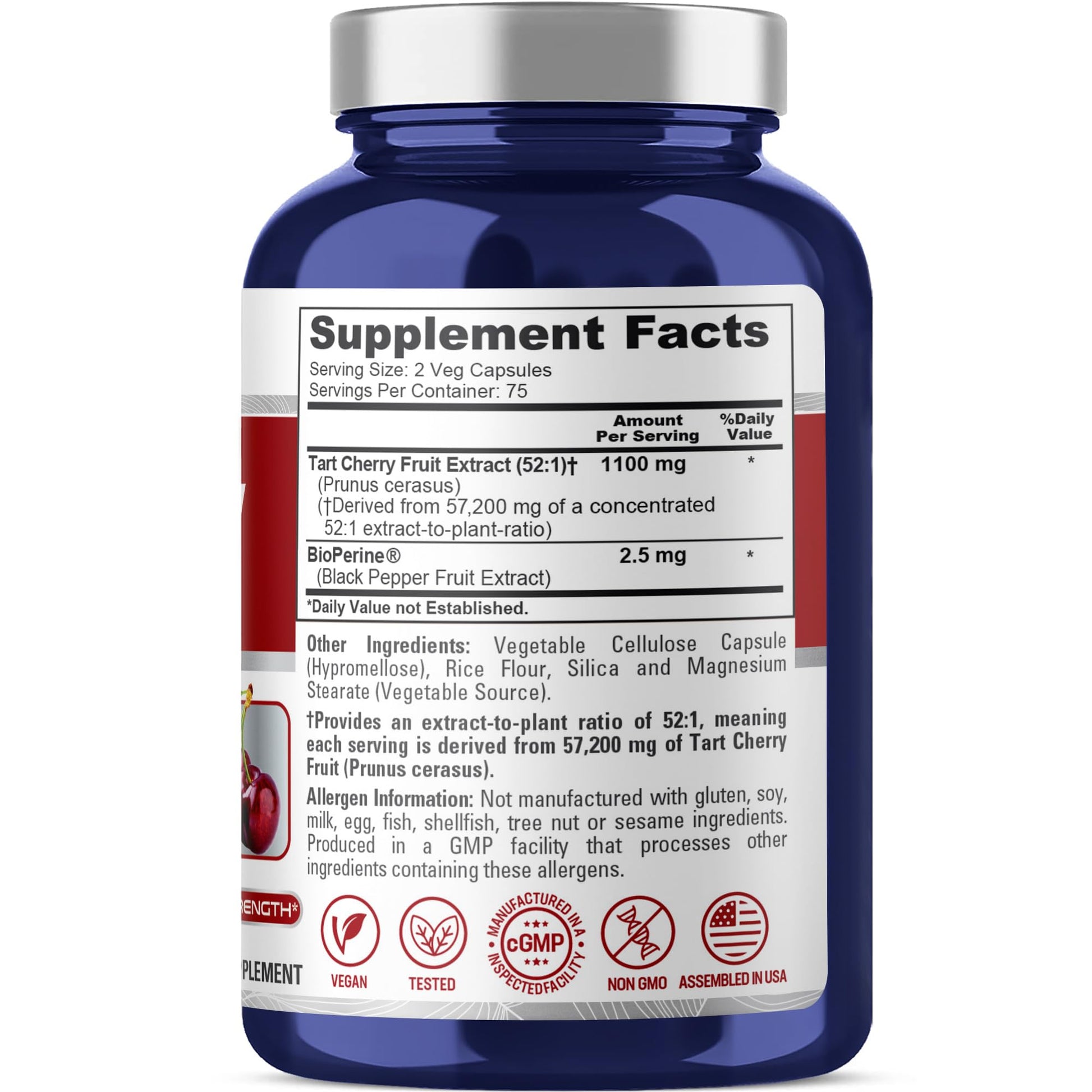 NusaPure Tart Cherry 57,200mg per Caps, 150 Count, Vegan, Non-GMO, Gluten Free NusaPureBuy Supplements Australia