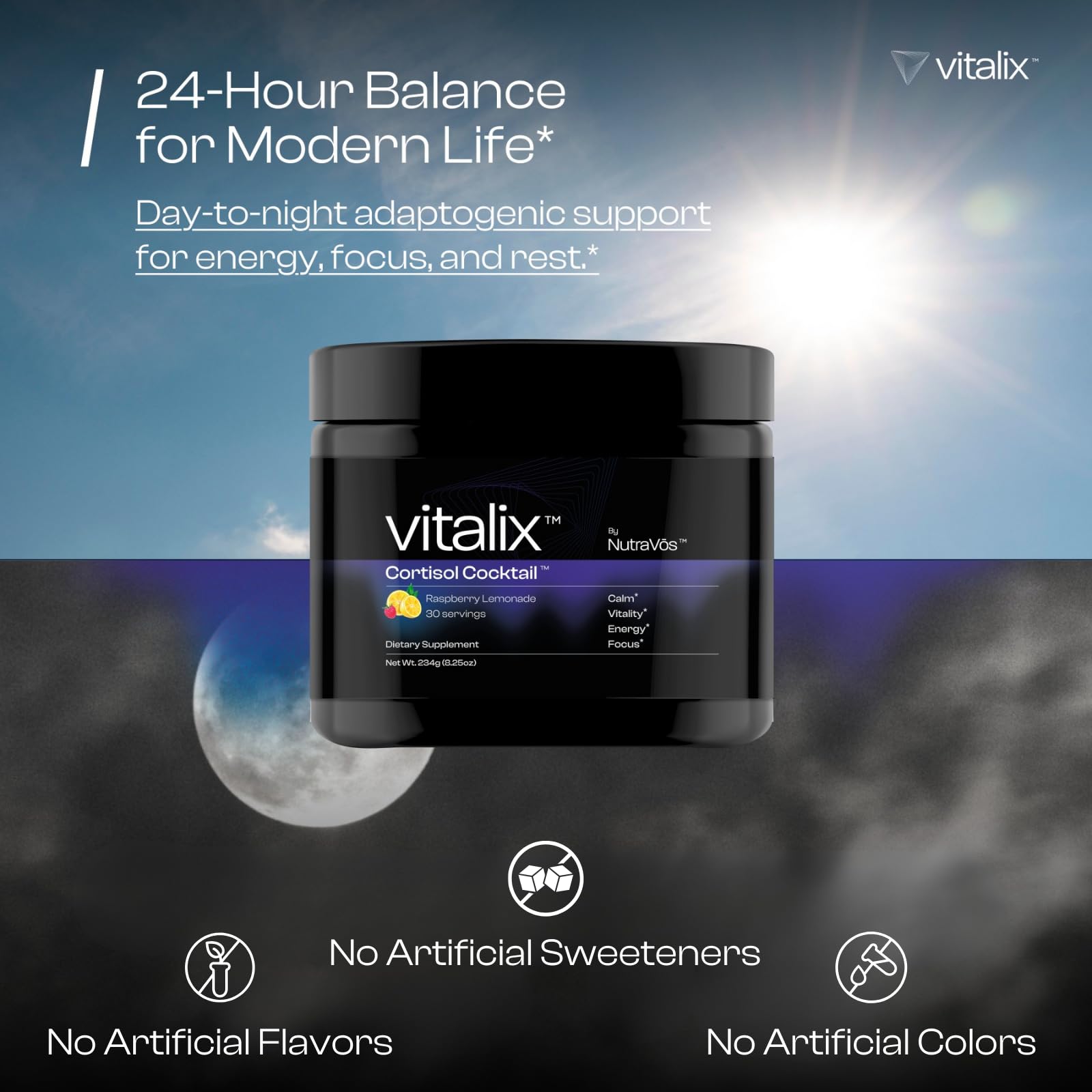 NutraVōs Vitalix – Cortisol Reducer & Adaptogen Drink Mix with Ashwagandha KSM 66, Magnesium Glycinate 200mg, L-Theanine 200mg, Vitamin C 500mg & Electrolytes – Raspberry Lemonade – 30 Servings NutraVōsBuy Supplements Australia