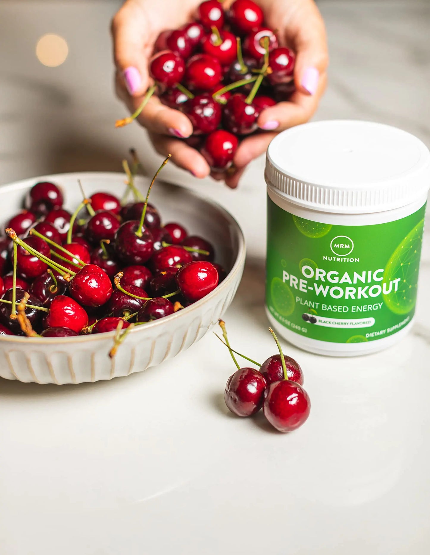 MRM Nutrition Organic Pre-Workout Powder | Black Cherry Flavored | Superfoods MRM