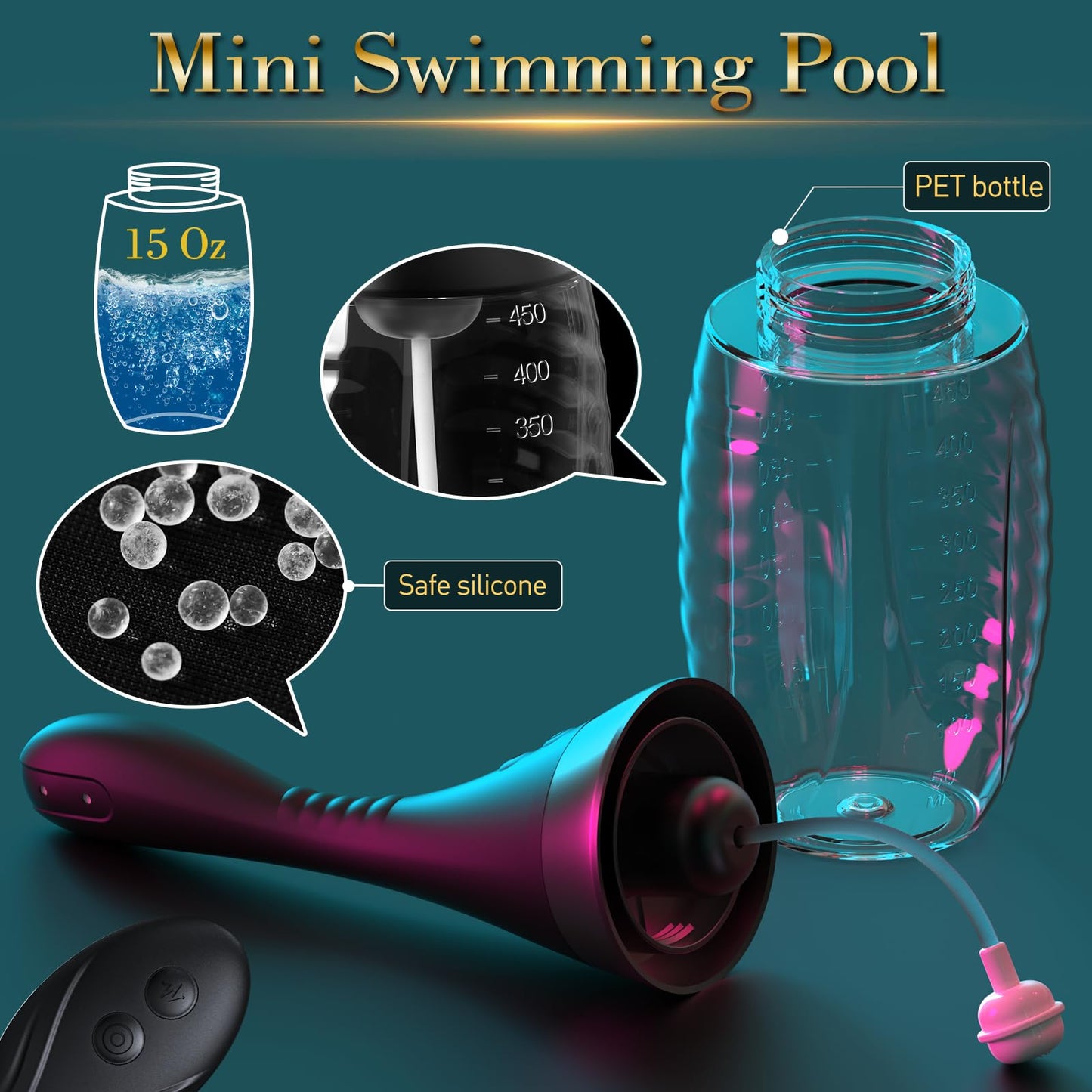 15oz Electric Enema Bulb -Remote Anal Douche, 3 Enema Speeds,Bendable Enema Douche SEXY SLAVE