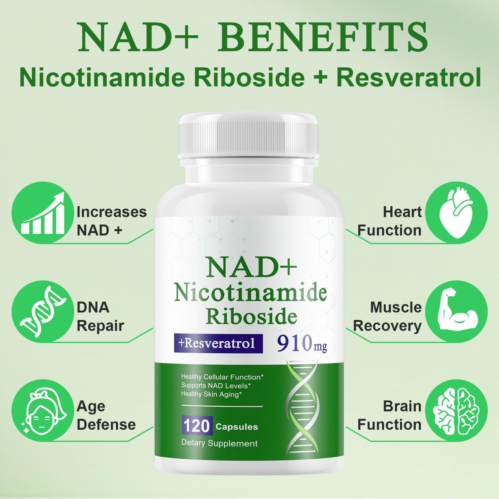 Xaarty NAD Supplement, 910MG Liposomal NAD for Women & Men, Nicotinamide Riboside, Resveratrol, Quercetin, NAD Resveratrol Supplement for Anti-Aging, 120 Capsules XaartyBuy Supplements Australia