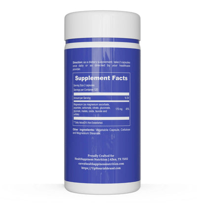 UpNourish Magnesium Supplement - 10 in 1 Magnesium Complex - Full Spectrum Magnesium Mineral Supplements with Glycinate, Citrate, Taurate, Malate, Carbonate, Oxide and More, 240 Vegan Capsules UpNourish buy supplements Au