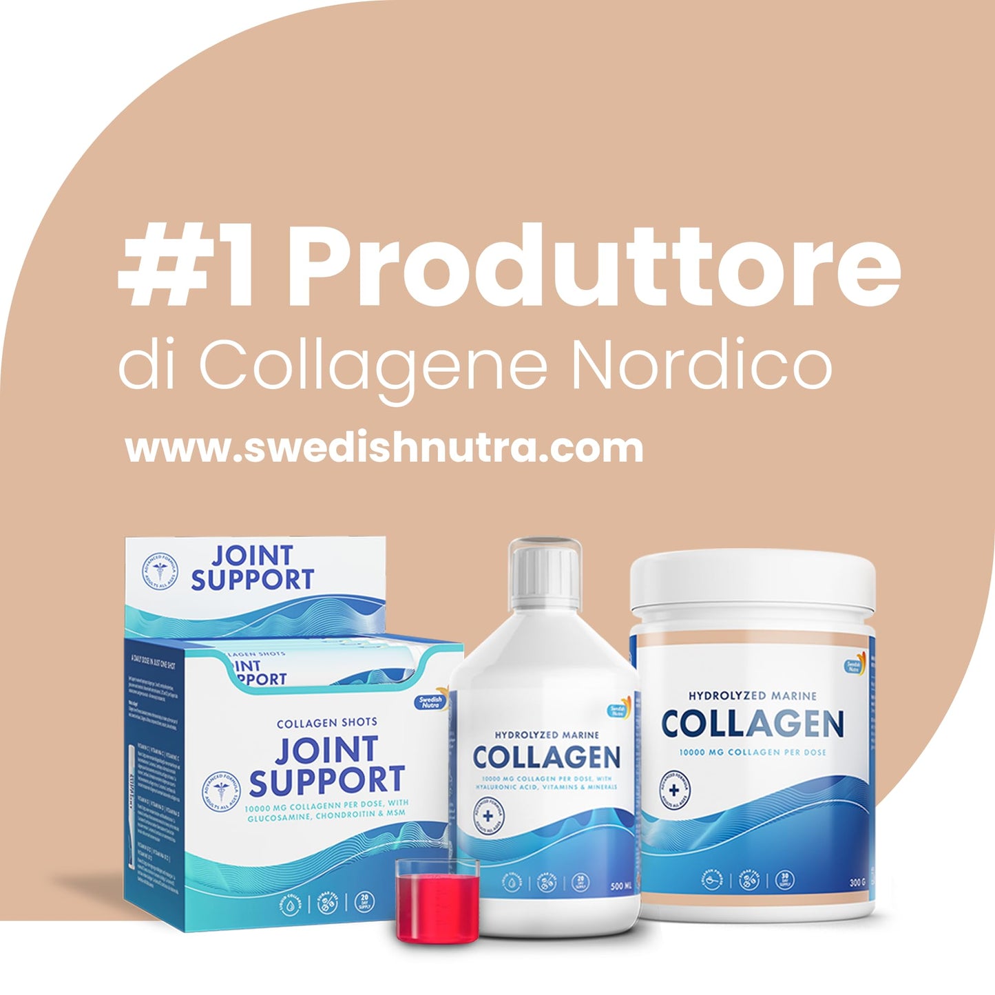 100% Marine Collagen Powder 300g I Pure Hydrolyzed Collagen Powder (Type I & III) Swedish Nutra