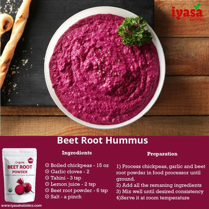Iyasa Organic Beet Root Powder, Plant Based, Vegan, Gluten-Free, Beetroot Superfood Iyasa Holistics