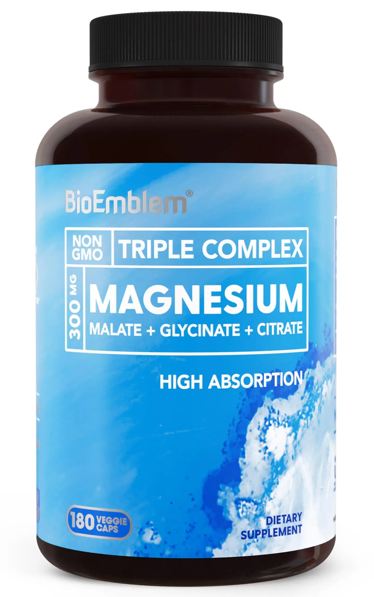 BioEmblem Triple Magnesium Complex | 300mg of Magnesium Glycinate, Malate, & Citrate for Muscles, Nerves, & Energy BioEmblem