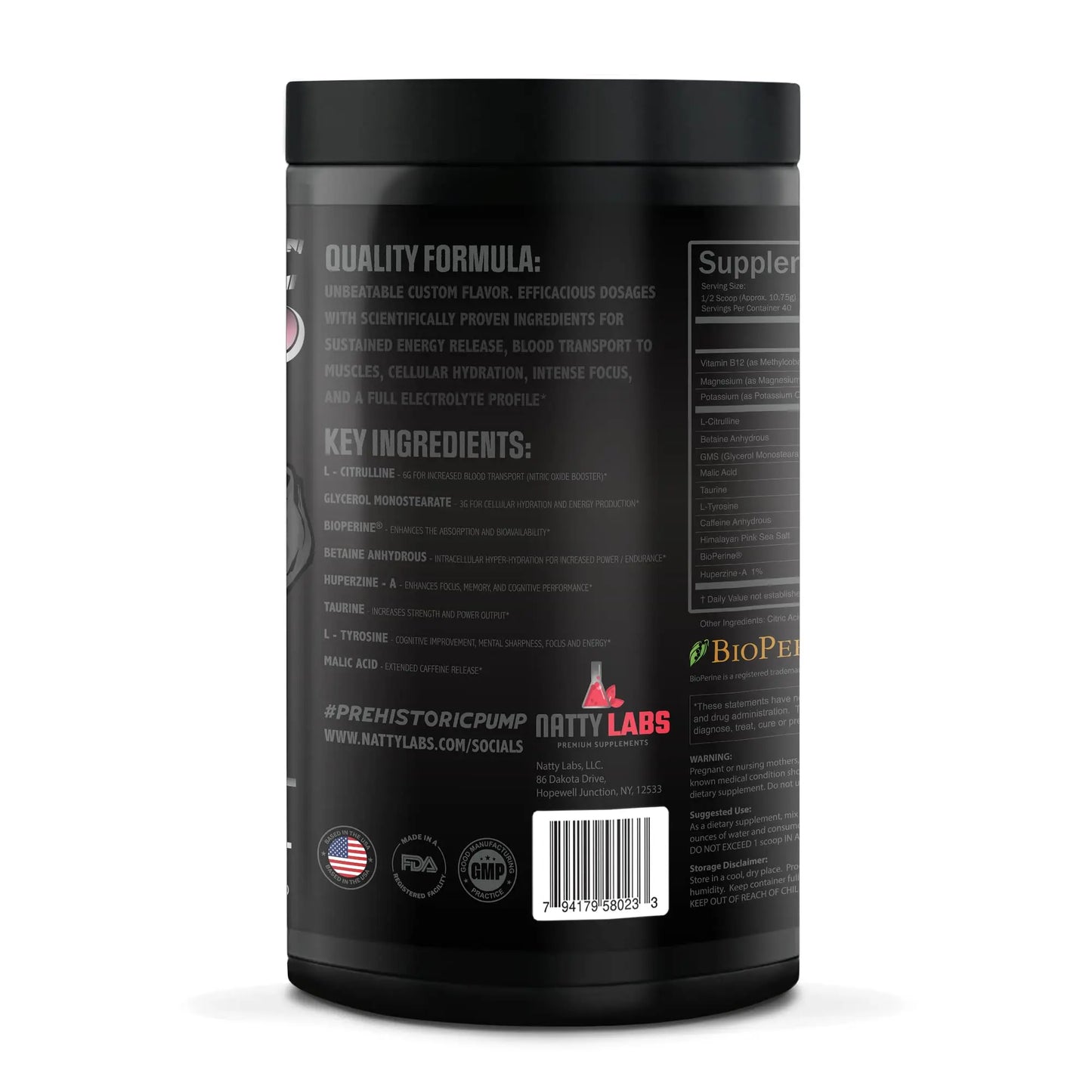 Natty Labs Prehistoric Pump Pre Workout - Preworkout Energy Supplement · 300mg Caffeine Natty Labs