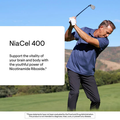 THORNE - NiaCel 400 - NAD Supplement - Nicotinamide Riboside - Support Healthy Aging, Cellular Energy Production & Sleep-Wake Cycle* - NSF Certified for Sport - Gluten Free - 60 Servings THORNEBuy Supplements Australia