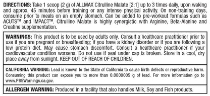ALLMAX Essentials CITRULLINE MALATE 2:1 - 300 g Powder - Improves Endurance ALLMAX Nutrition