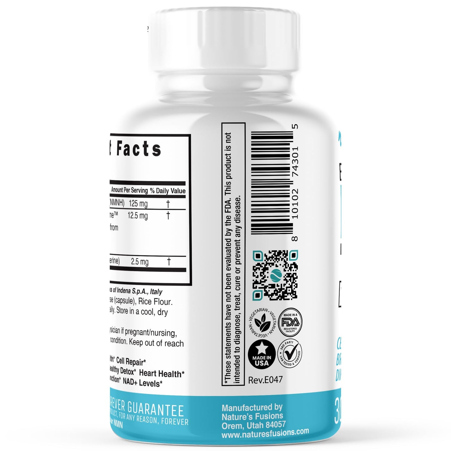 Nature's Fusions NMNH with Piperine & Quercetin - Boost NAD+ with Dihydronicotinamide Mononucleotide (30 Capsules) Nature's FusionsBuy Supplements Australia