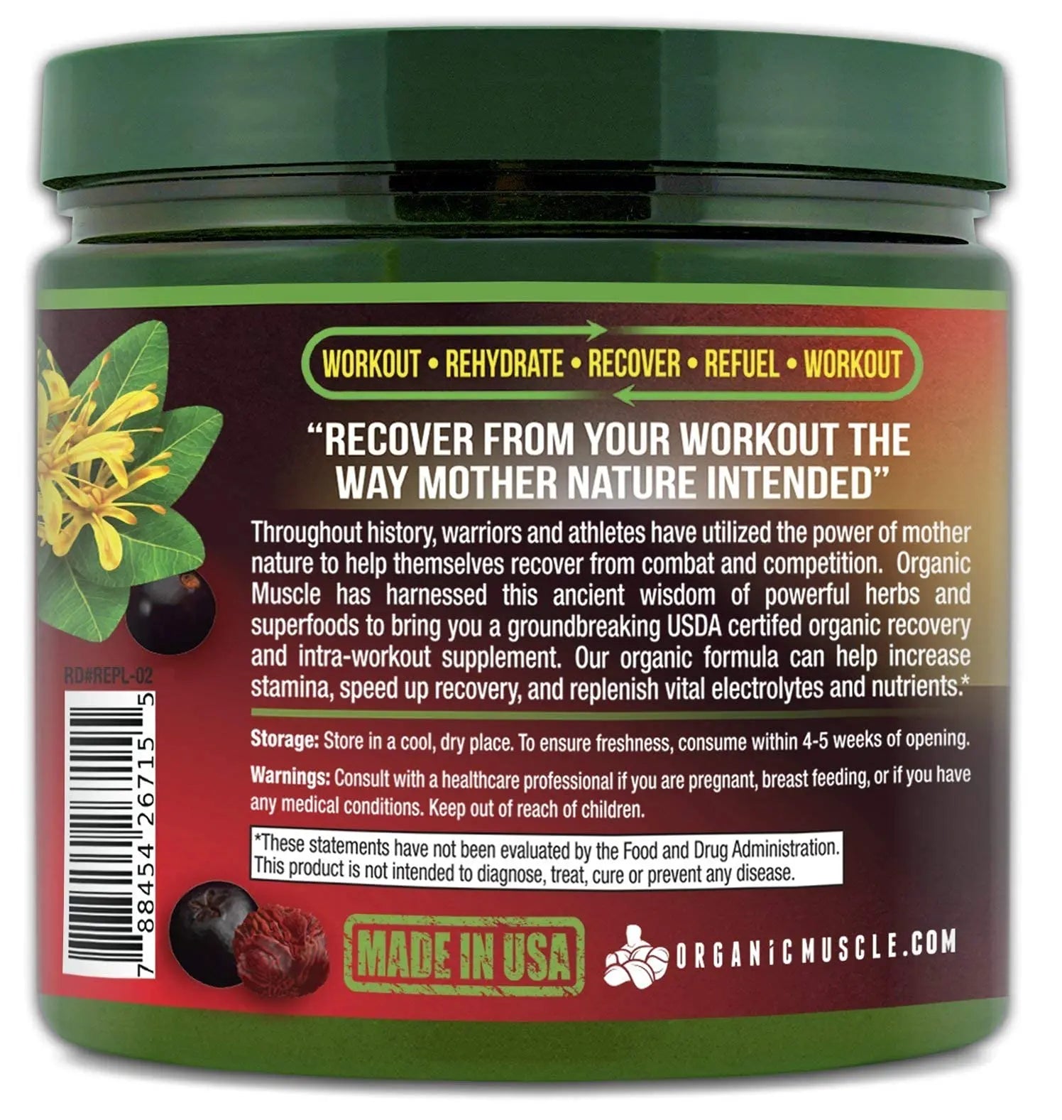Organic Muscle Bundle - Pre-Workout Powder for Energy (Passionfruit Guava) + Replenisher Organic Muscle