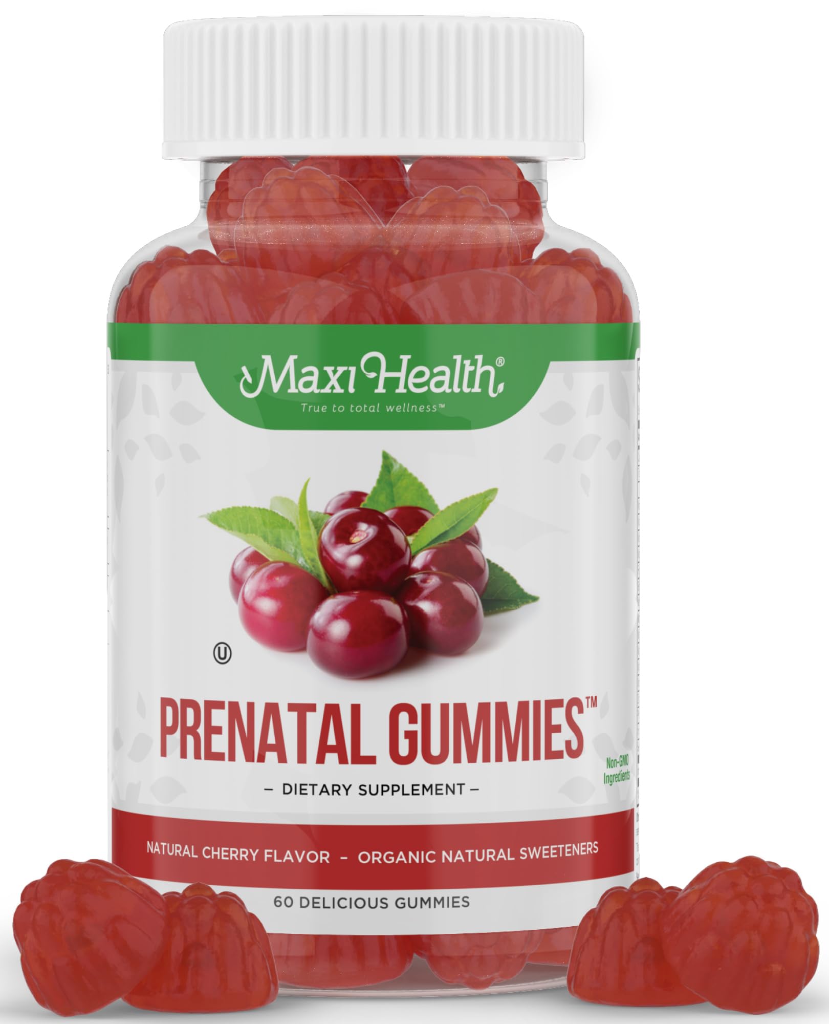 Organic Prenatal Gummies for Women - The Sweet Way to Nurture Your Tomorrow - Kosher Cherry Maxi Health