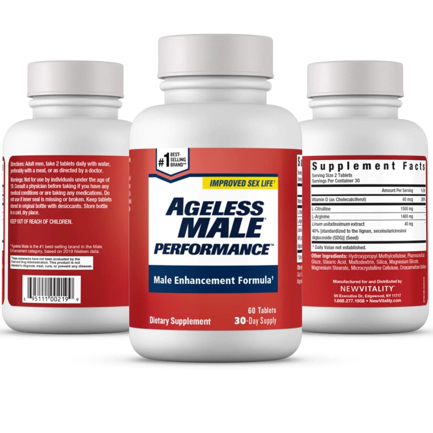 Ageless Male Performance Nitric Oxide Booster for Men - Promote Blood Circulation New Vitality