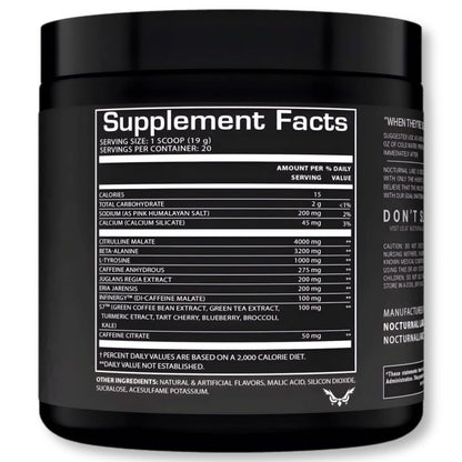 Nocturnal Labz Dark High Stim Pre Workout Powder | Potent Pre-workout Formula for Men Nocturnal