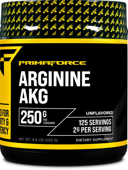 PrimaForce AAKG Arginine Powder, 250 grams (L-Arginine and Alpha-Ketoglutarate Acid) Primaforce