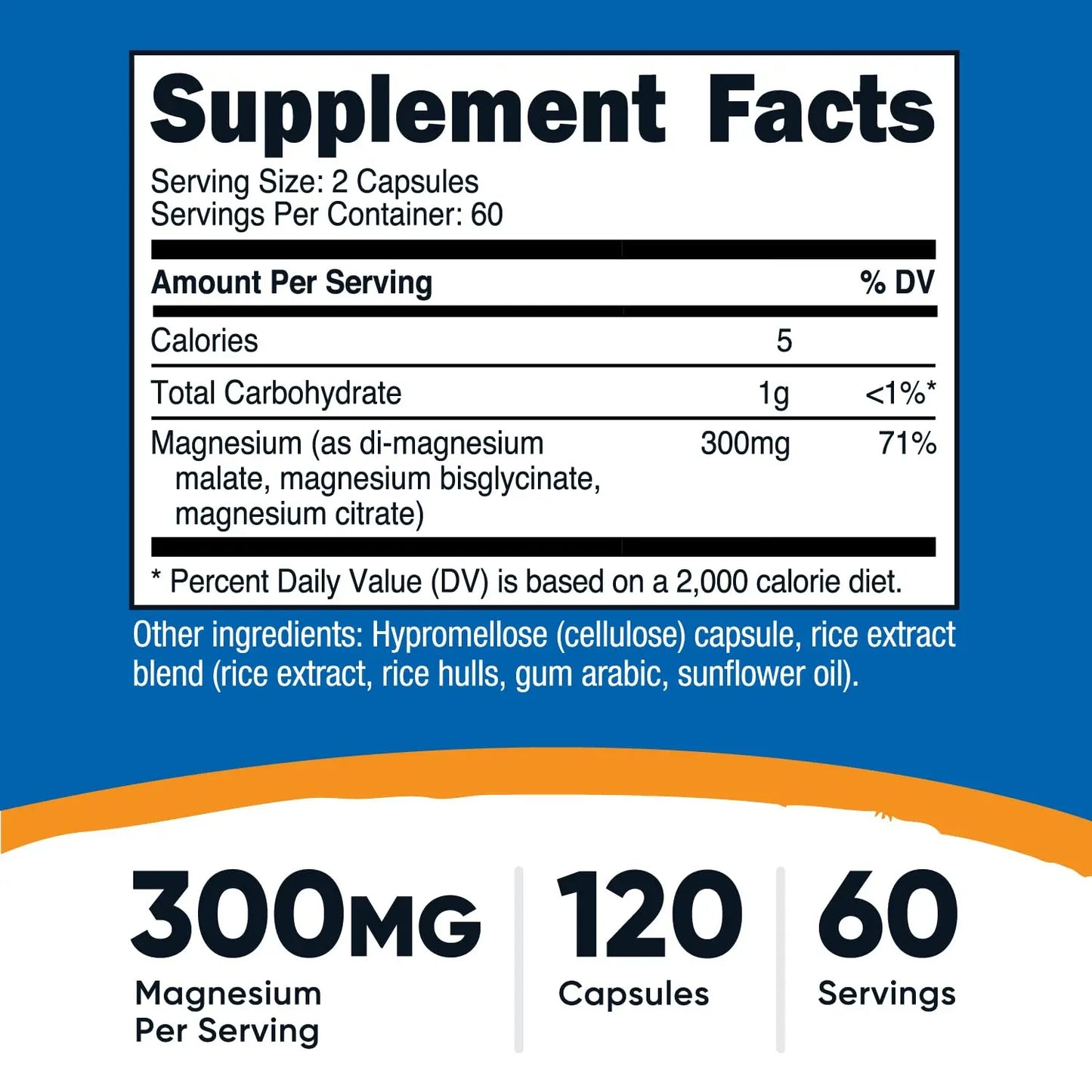 Nutricost Triple Magnesium Complex (300mg, 120 Capsules) - from Di-Magnesium Malate, Bisglycinate and Citrate, 60 Servings Nutricost buy supplements Au