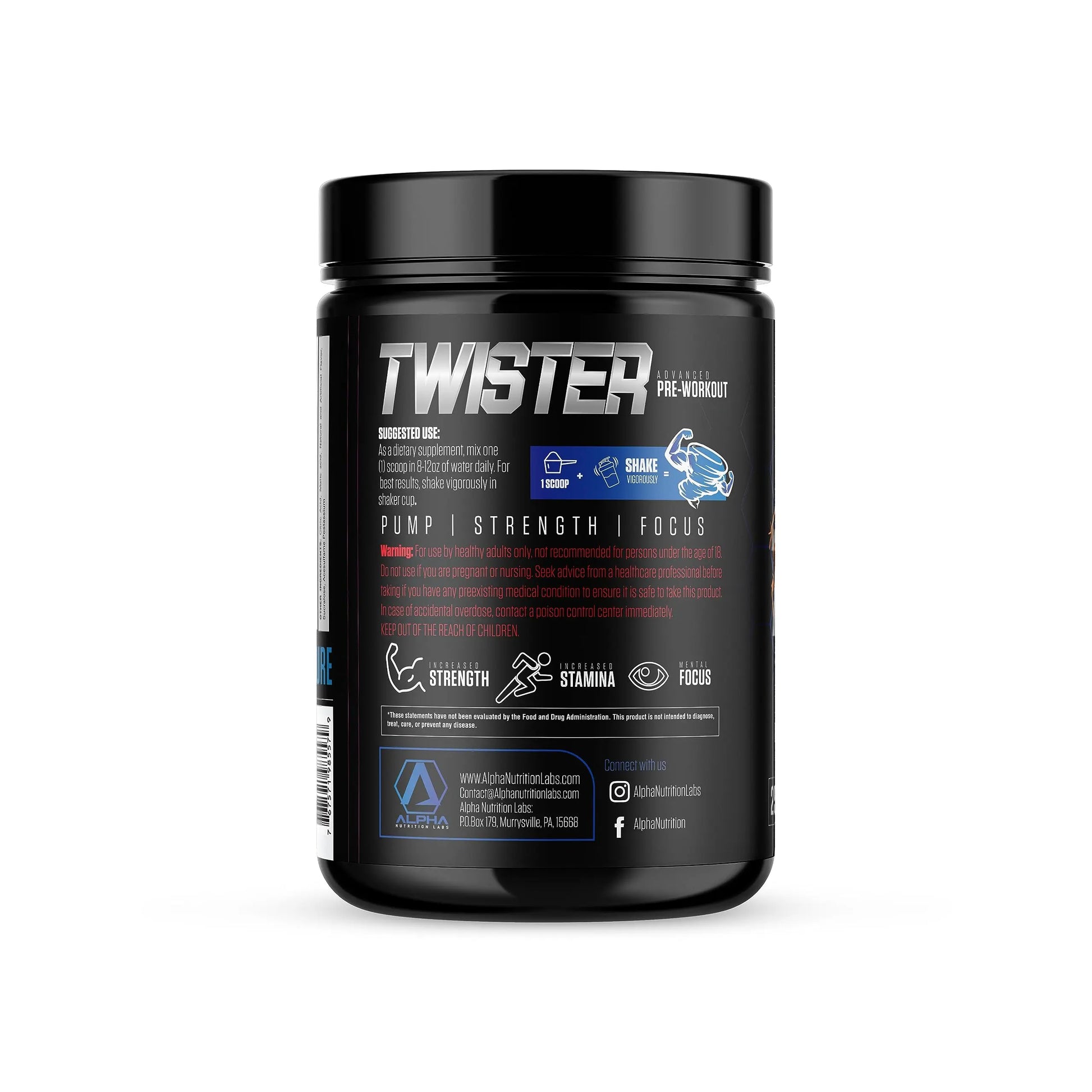 Alpha Nutrition Labs Twister Advanced Pre-Workout Powder (Raspberry Lemonade) Alpha Nutrition Labs