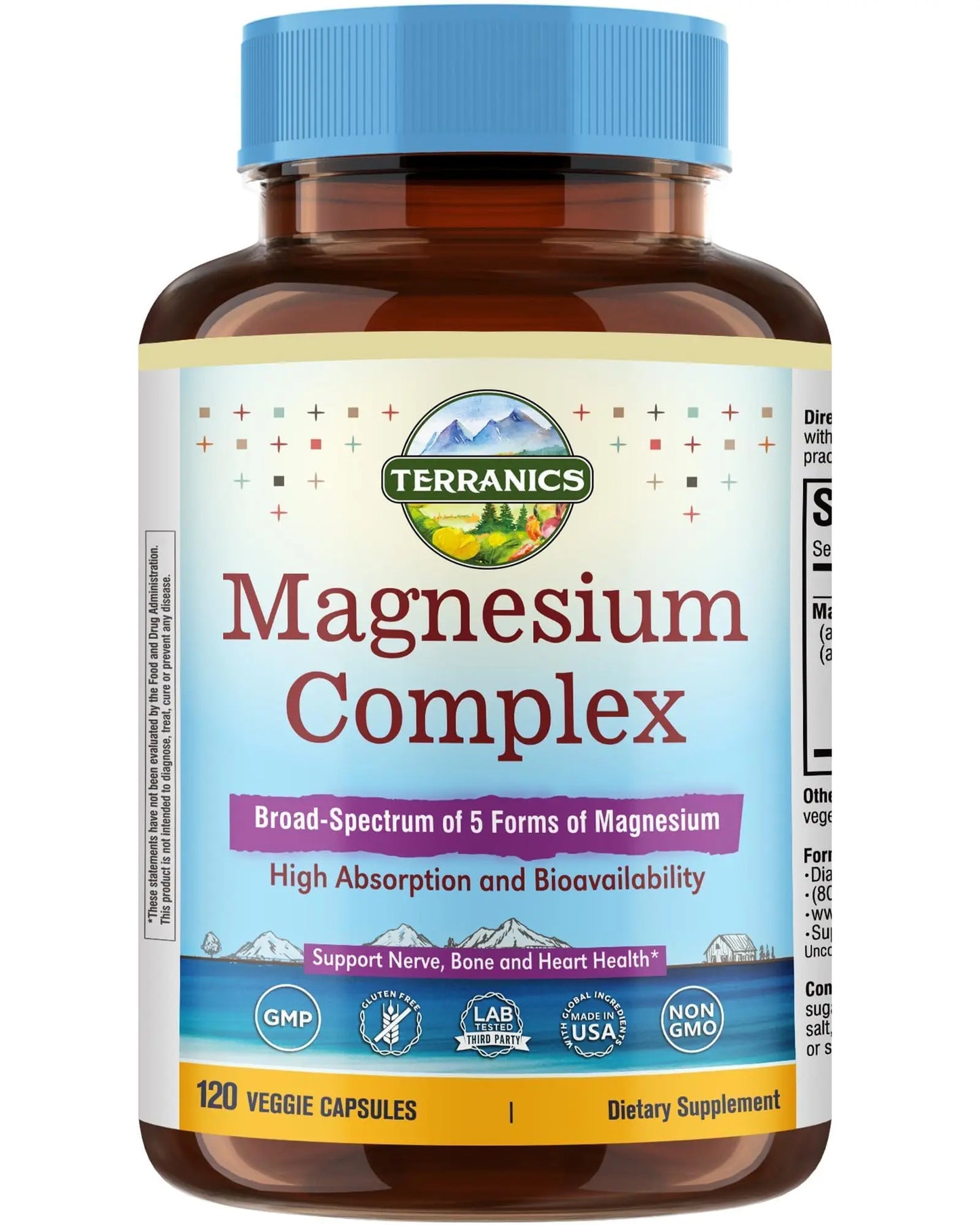 Terranics Magnesium Complex supplement bottle on a white background