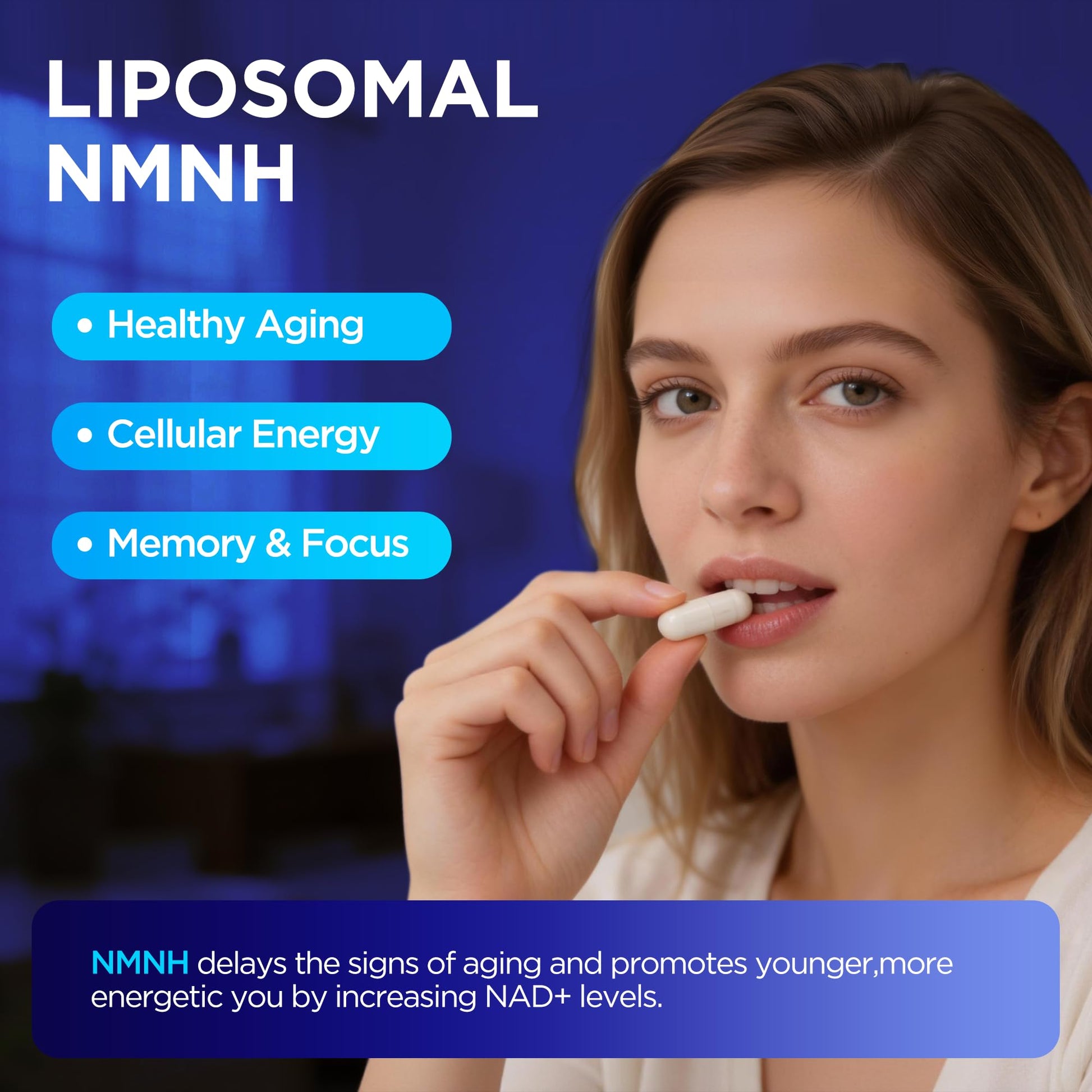 Oneoo NMNH Supplement with NAD Supplement Maximum Potency with Resveratrol & Pterostilbene, CoQ10 & Black Pepper, for Cellular Energy, Anti-Aging Support, Sirtuin Activation & Methylation Support, 120 OneooBuy Supplements Australia