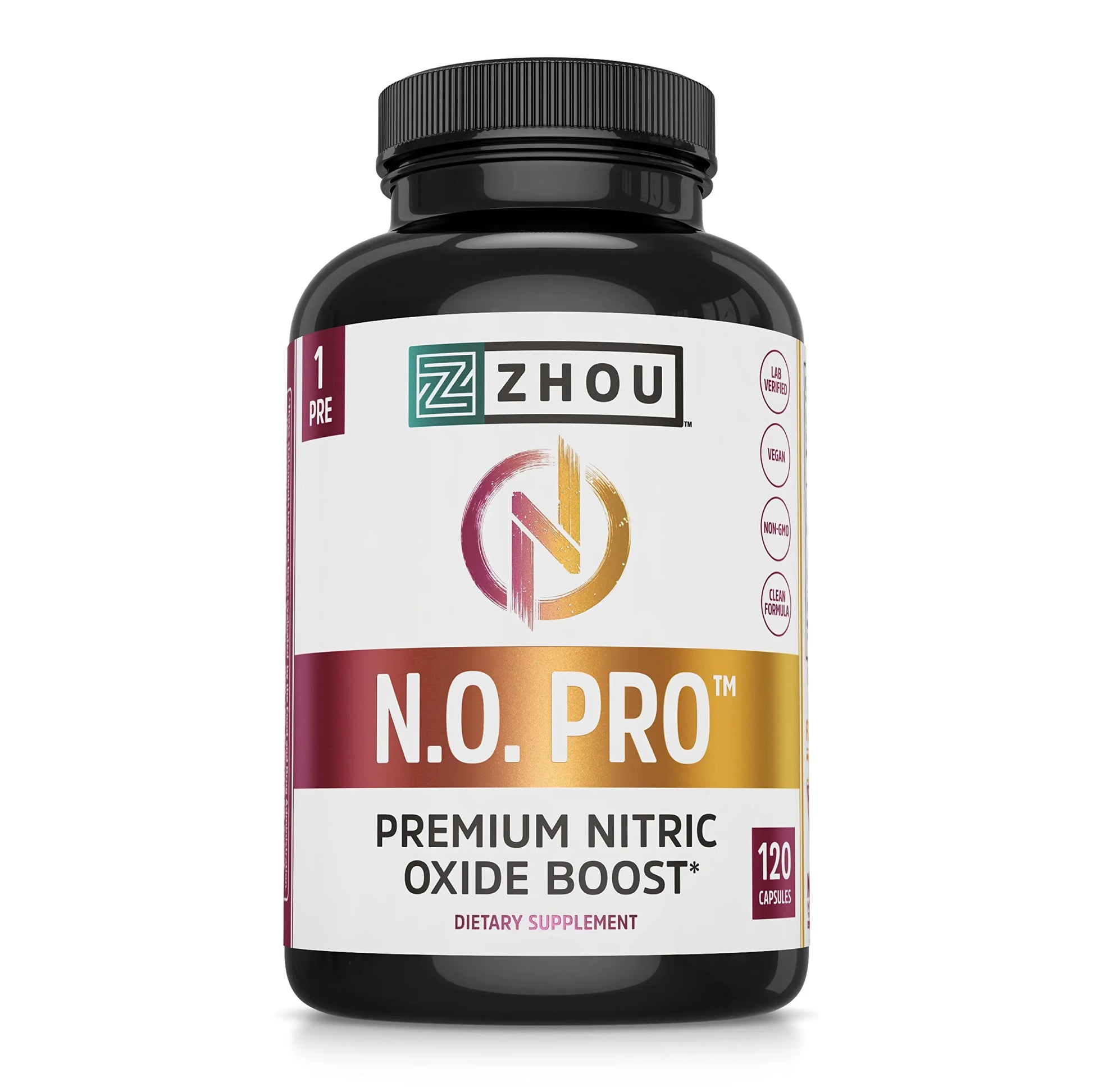 Zhou Nitric Oxide with L Arginine, Citrulline Malate, AAKG and Beet Root | Powerful N.O. Zhou Nutrition