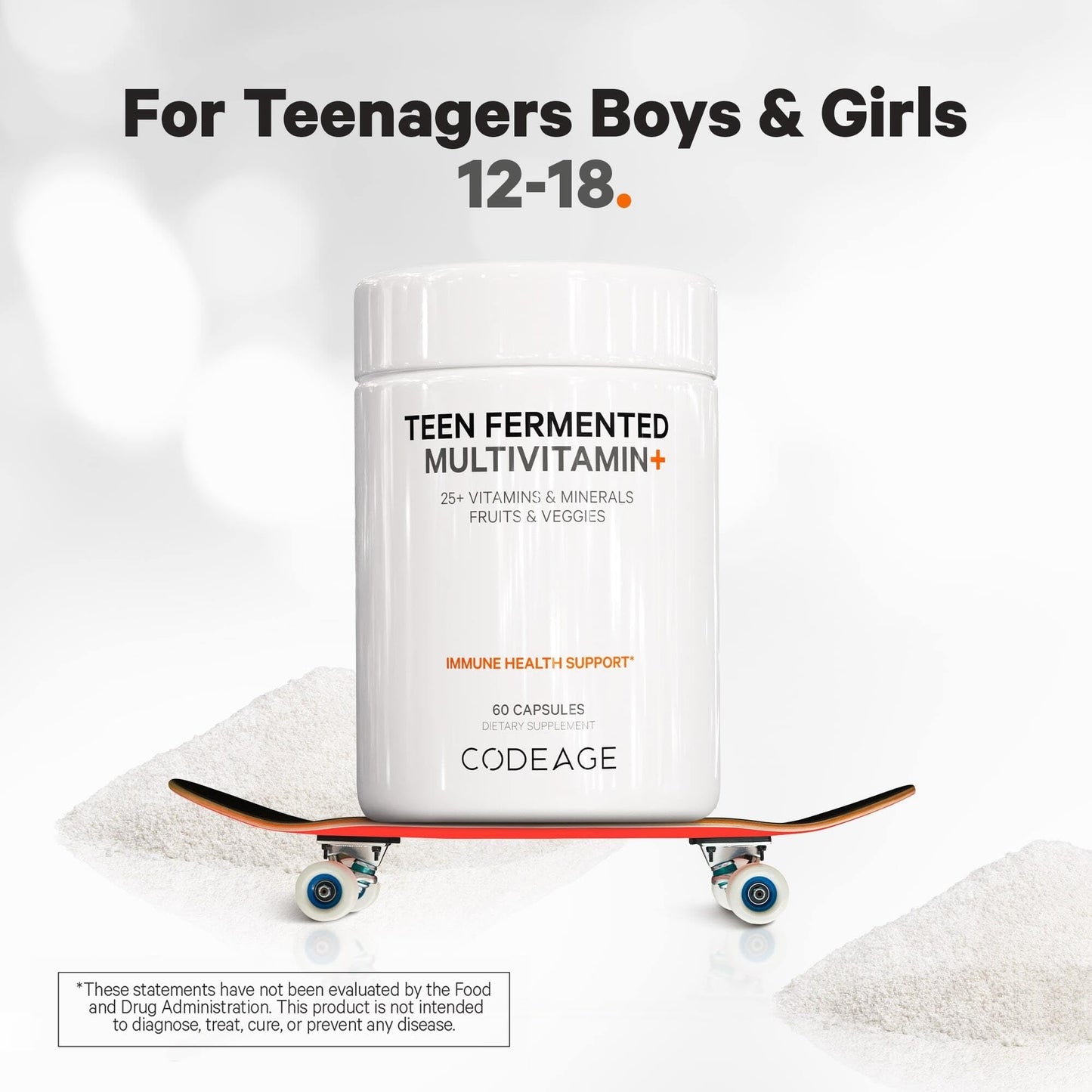 Codeage Teen’s Daily Multivitamin Supplement, 25+ Vitamins & Minerals for Teenage Boys & Girls Codeage