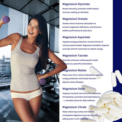 Magnesium Complex 1000mg with 8 Types - Glycinate, Citrate, Malate - Supports Muscle Relaxation, Bone Health, Energy Production & Sleep - High Absorption, Non-GMO, Vegan Capsules, 90 Count (001) ZYGCDZ buy supplements Au