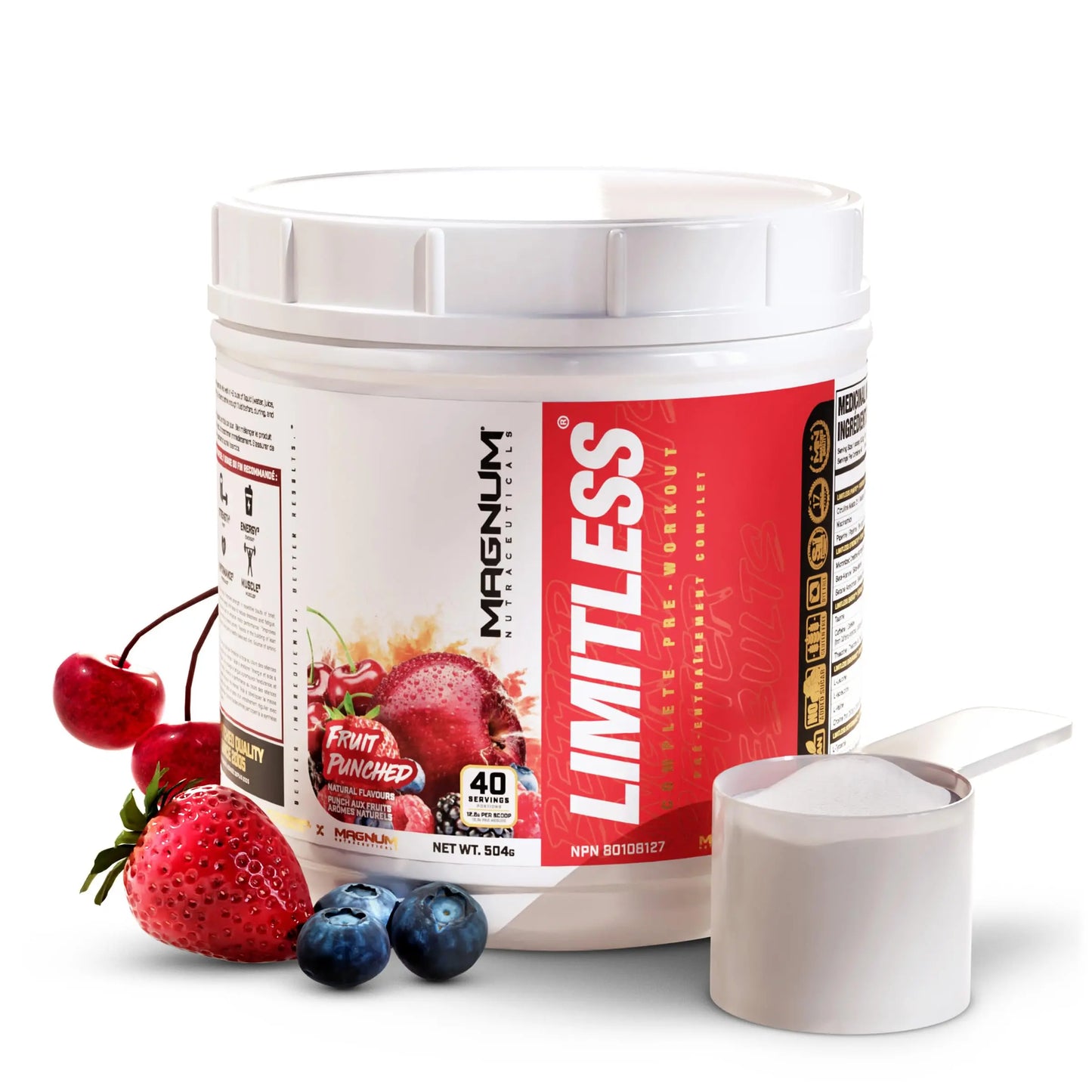 LIMITLESS Magnum 504g - Muscle Workout Powder, Sport Pre Workout for Men and Women LIMITLESS