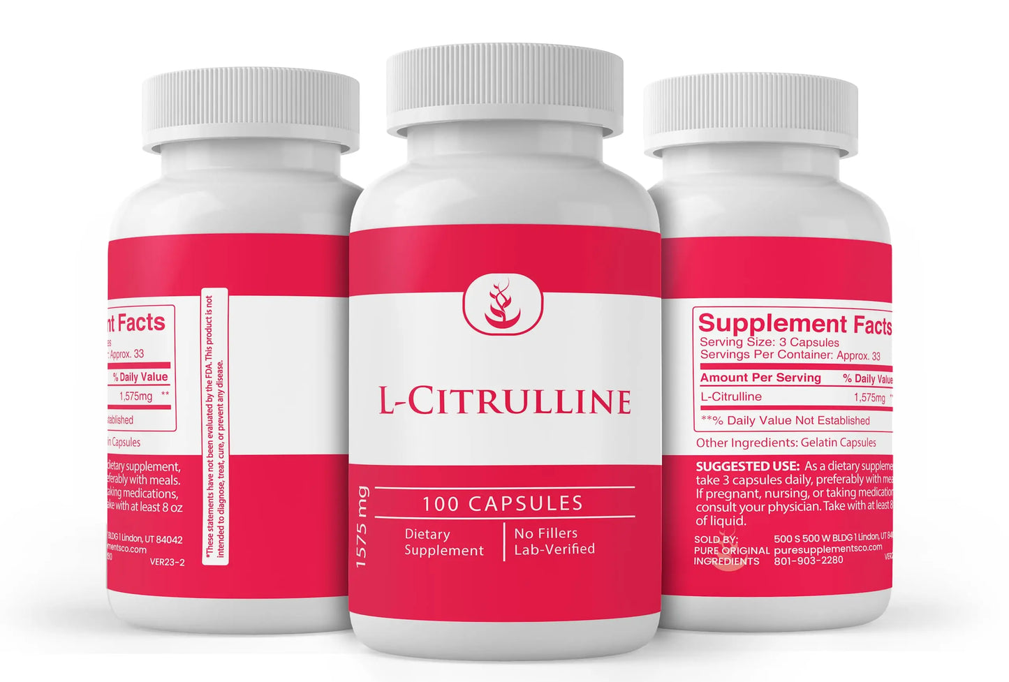 Pure Original Ingredients L-Citrulline, (100 Capsules) Always Pure, No Additives Or Fillers PURE ORIGINAL INGREDIENTS