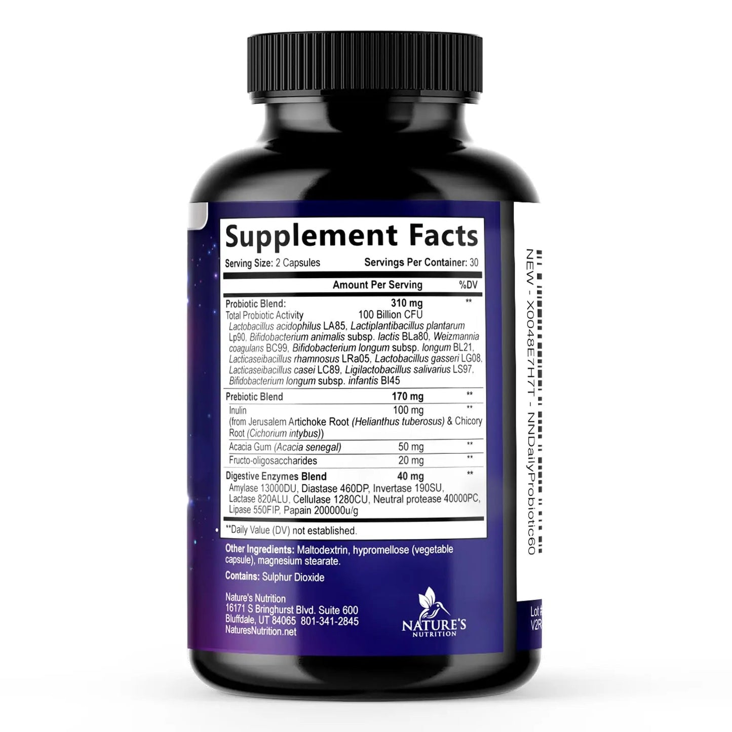 Probiotics 100 Billion CFU Per Serving - 10 Probiotic Strains & Prebiotics - Digestive Gut Health, Immune Support & Occasional Constipation, Gas & Bloating - Daily Supplement For Adults - 60 Capsules Nature's NutritionBuy Supplements Australia