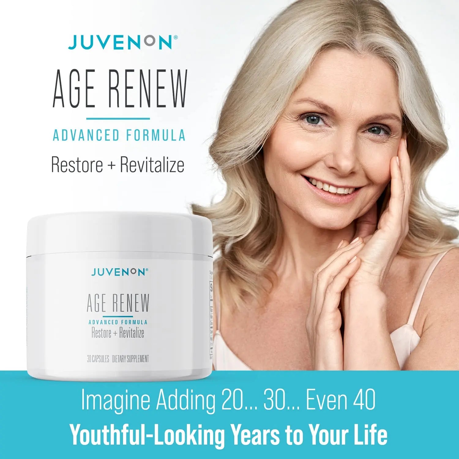 Juvenon AgeRenew Beta Glucan Anti Aging Immunity Support Supplement, Beta Glucan with Zinc Quercetin for Immune Defense Boost Juvenon buy supplements Au