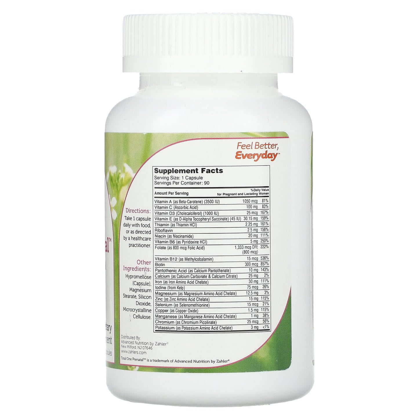 Zahler Total One Prenatal, Essential Once-Daily Prenatal, 90 Capsules Zahlers