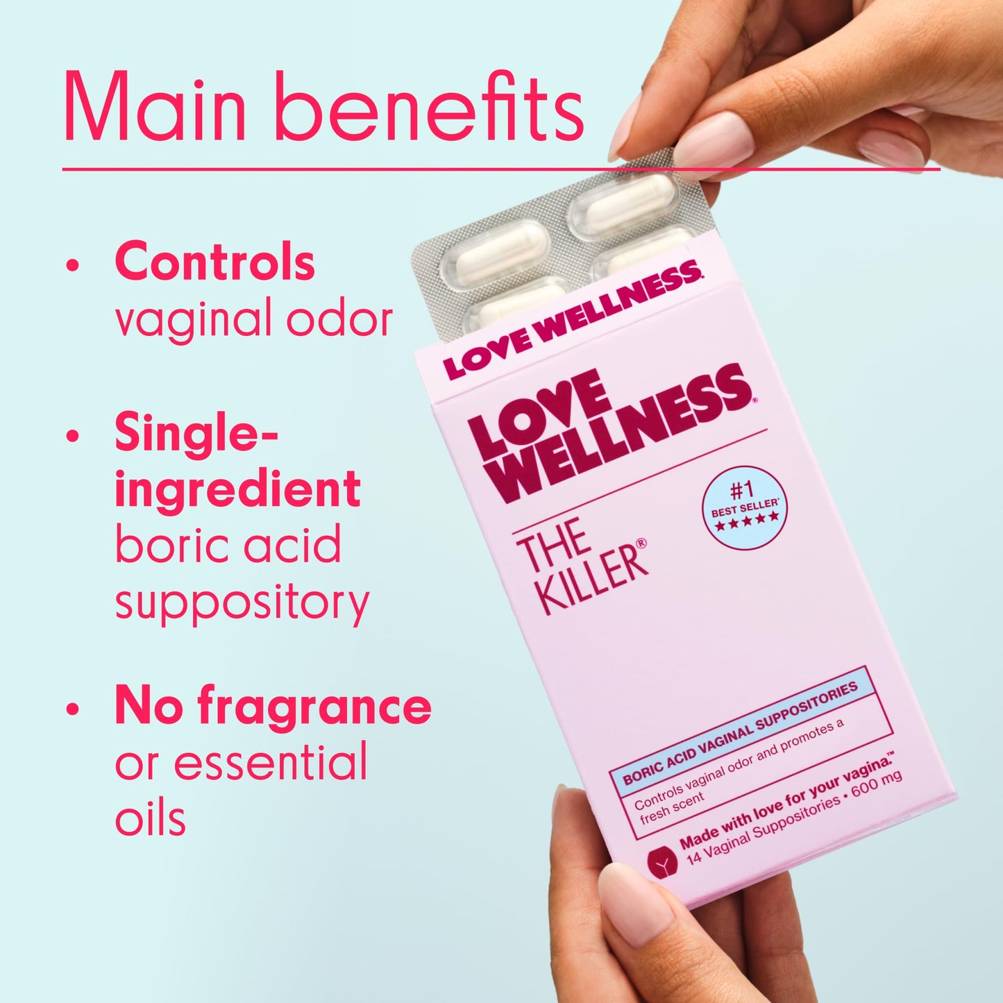 Love Wellness The Killer & Flora Power | Vaginal Suppository Duo with Boric Acid, Probiotics & Vitamin C | Supports pH Balance, Odor Control & Feminine Health | Fragrance-Free, Non-GMO & Paraben Free Love WellnessBuy Supplements Australia