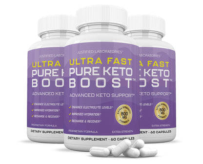 (5 Pack) Ultra Fast Pure Keto Boost Pills 1275MG New & Improved Formula Contains Apple Justified Laboratories