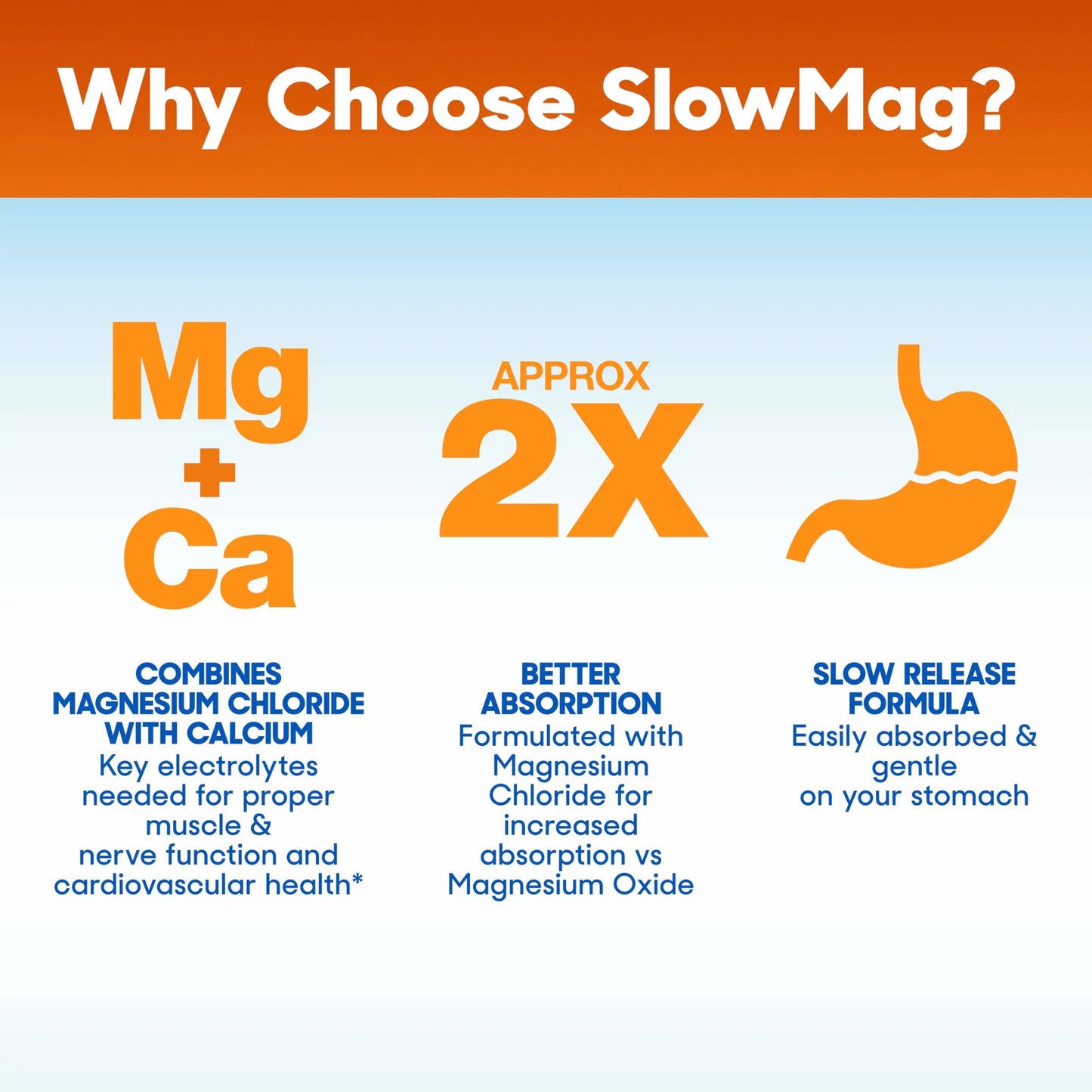 SlowMag Muscle & Heart Magnesium Chloride Supplement with Calcium, 120 Count, Supports Muscle Relaxation, Heart, Nerve & Bone Health, High Absorption Slow-MagBuy Supplements Australia
