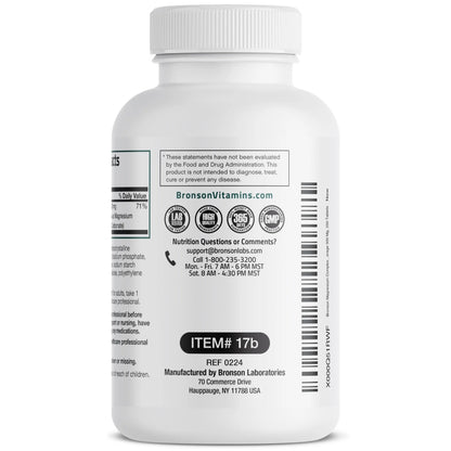 Bronson Triple Magnesium Complex Maximum Coverage 300mg - Non-GMO Formula, 250 Tablets Bronson buy supplements Au