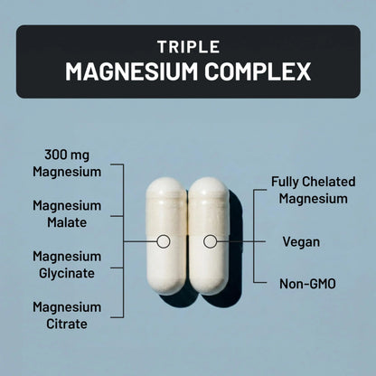 NatureWise Triple Magnesium Complex - High Absorption Magnesium Glycinate + Malate + Citrate for Muscle Nerve & Sleep Support - Vegan 90 Capsules NatureWise buy supplements Au