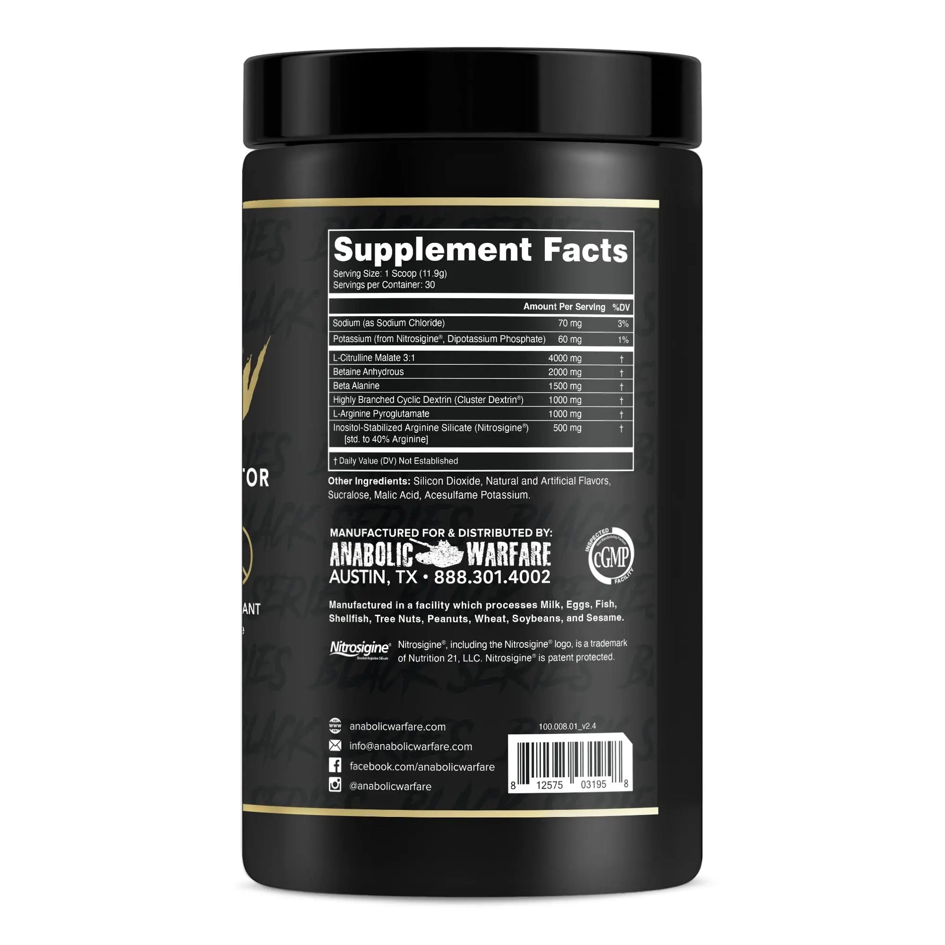 Anabolic Warfare Pump-N-Grow Muscle Pump Supplement Caffeine Free Pre Workout Anabolic Warfare