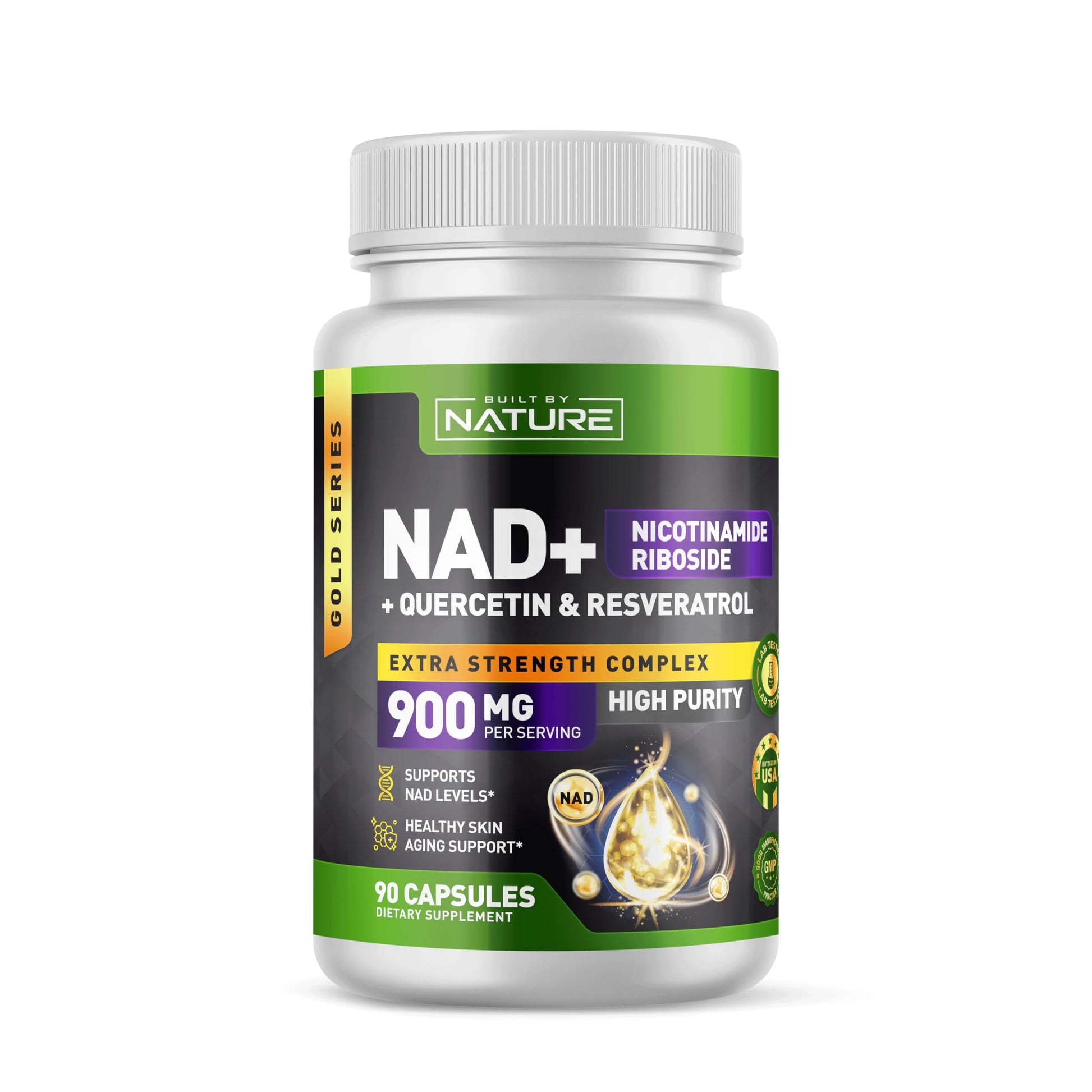 Built by Nature NAD Supplement – NAD+ Nicotinamide Riboside with Resveratrol & Quercetin 900mg Formula – NMN Alternative Supplement for Energy, Cellular Health & Anti-Aging – 90 Capsules Built by NatureBuy Supplements Australia