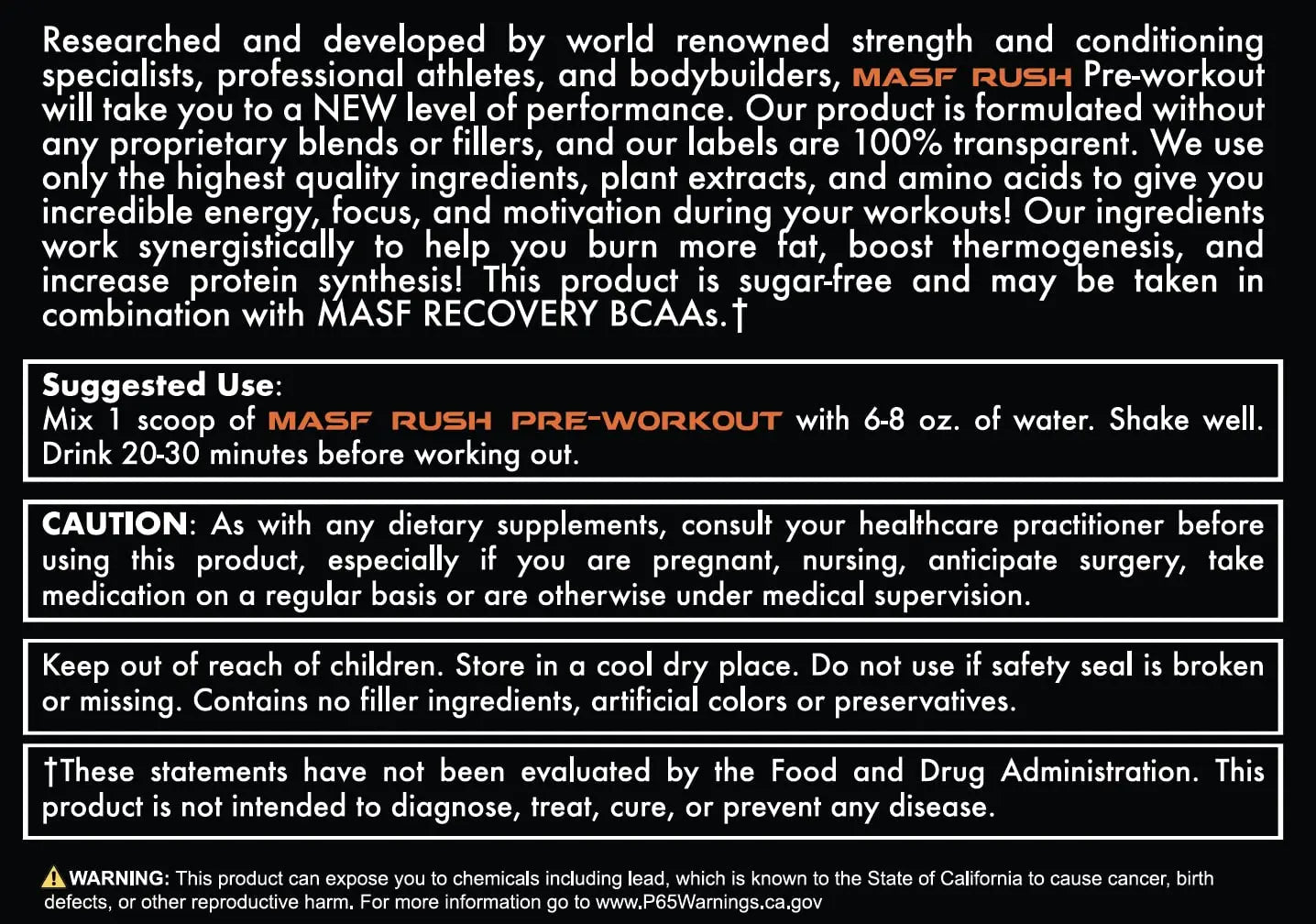 MASF Rush Pre-Workout (Orange-Mango) MASF
