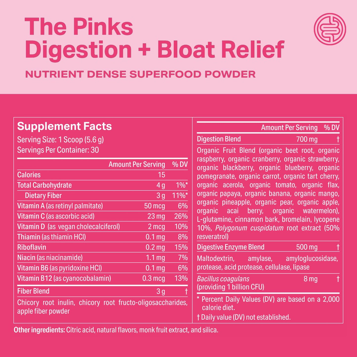 Proper, The Pinks Digestion and Bloat Relief. Drink Mix with Gut Health Probiotics, Prebiotics, Beet Root & Enzymes for Digestive Support. Bloating and Microbiome