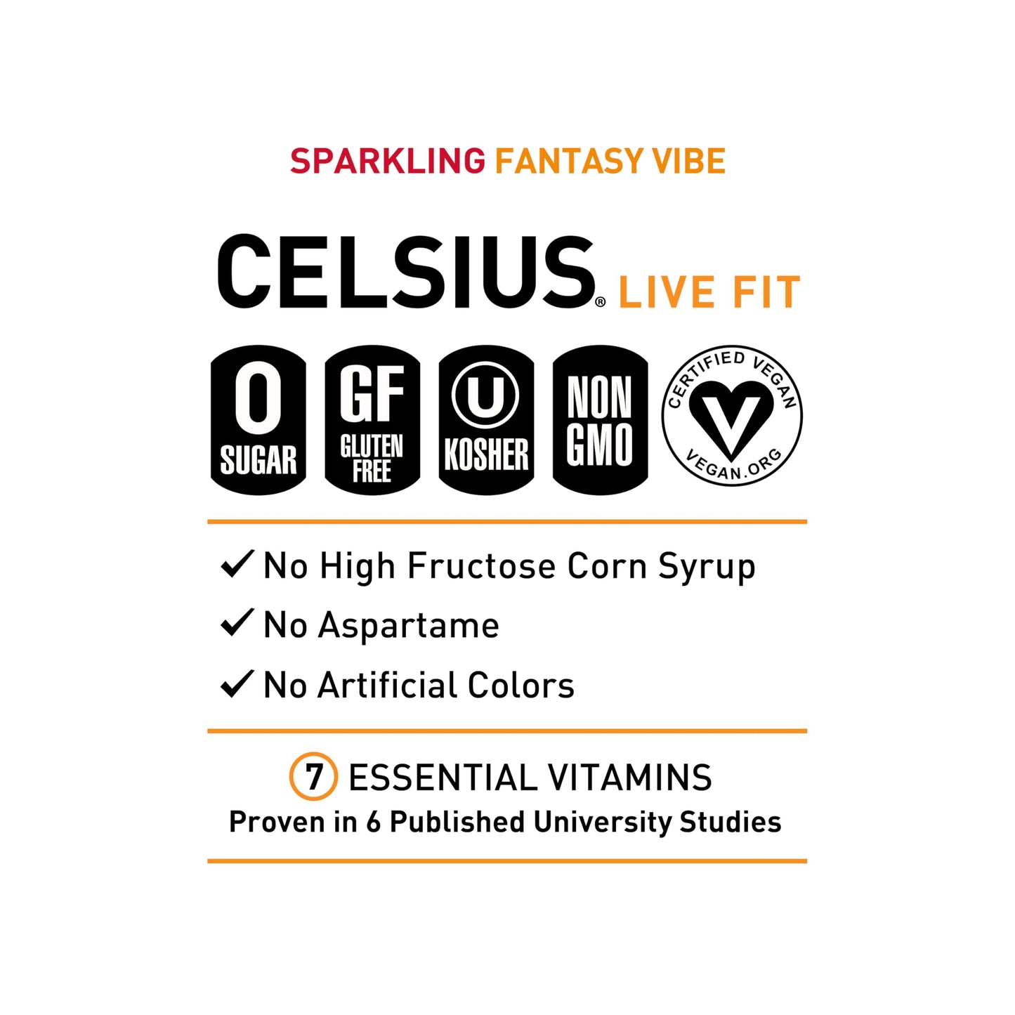 CELSIUS Sparkling Fantasy Vibe, Functional Essential Energy Drink, 12 Fl Oz (Pack of 12) CELSIUSBuy Supplements Australia