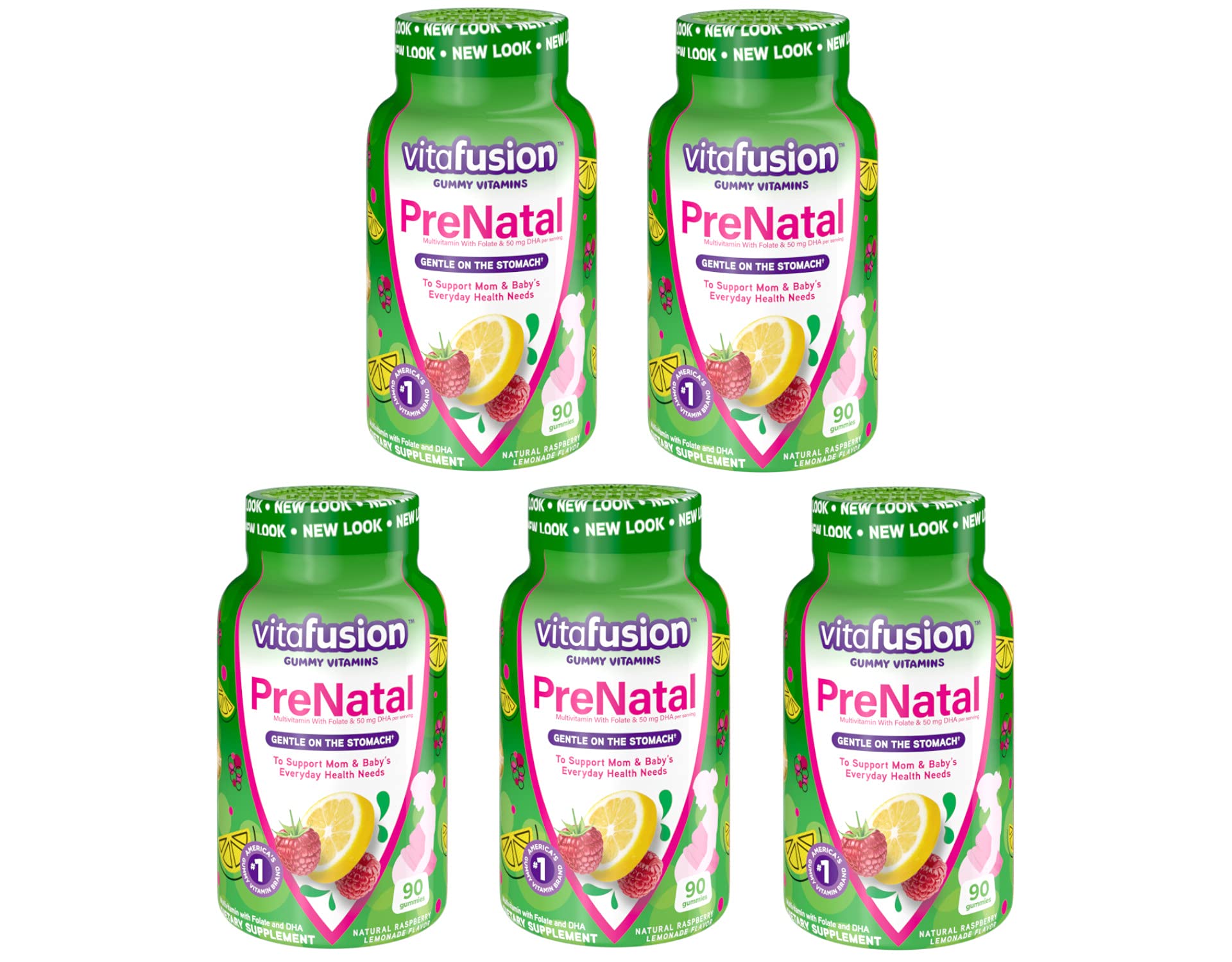 Vitafusion Prenatal, Gummy Vitamins AcdTaH, 5Pack (90 Count) Vitafusion