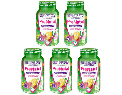 Vitafusion Prenatal, Gummy Vitamins WpNASN, 5Pack (90 Count) Vitafusion