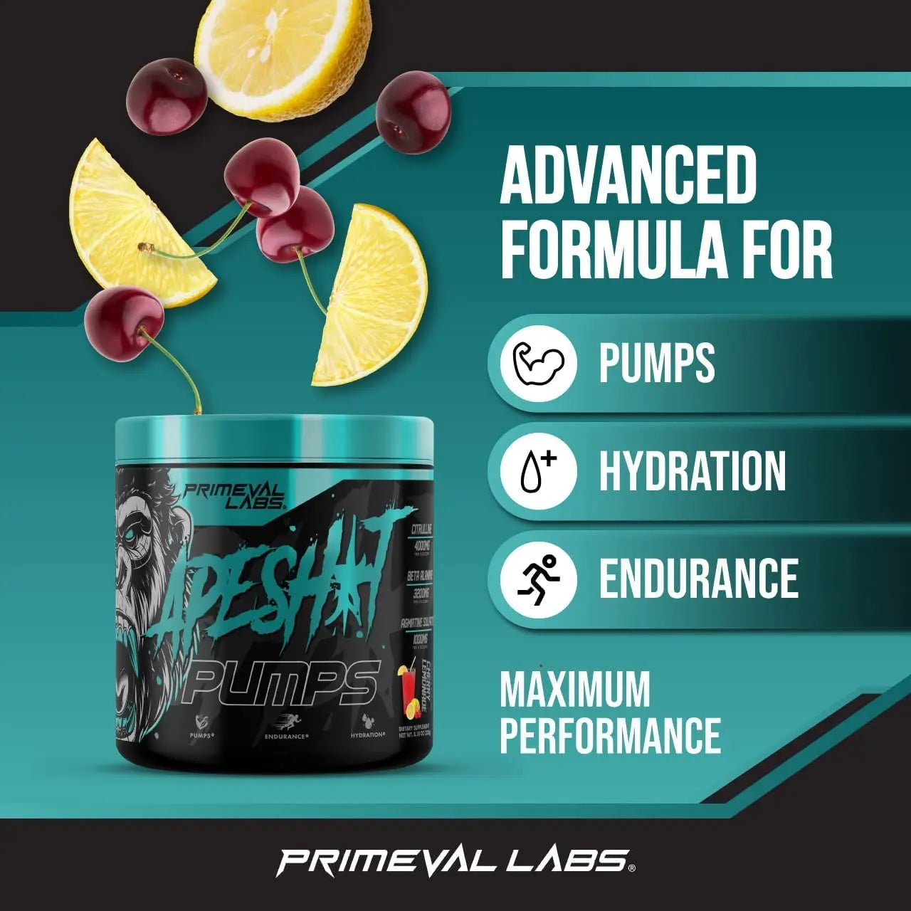 Primeval Labs Ape Pumps Natural Pre Workout Powder | Caffeine Free Preworkout Primeval Labs