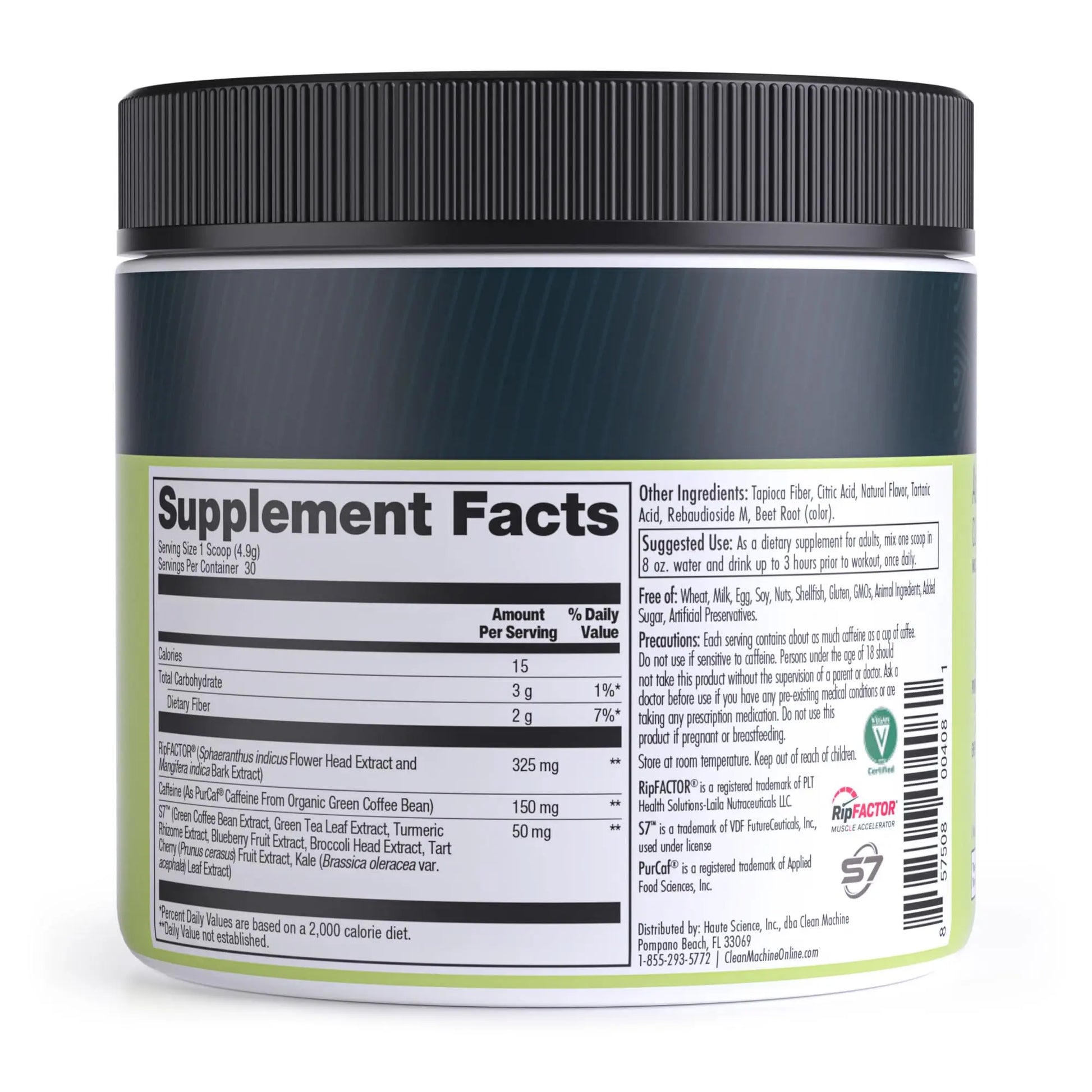 CLEAN MACHINE N10s - Plant Based Vegan Preworkout Powder - 3 Clinically Tested CLEAN MACHINE