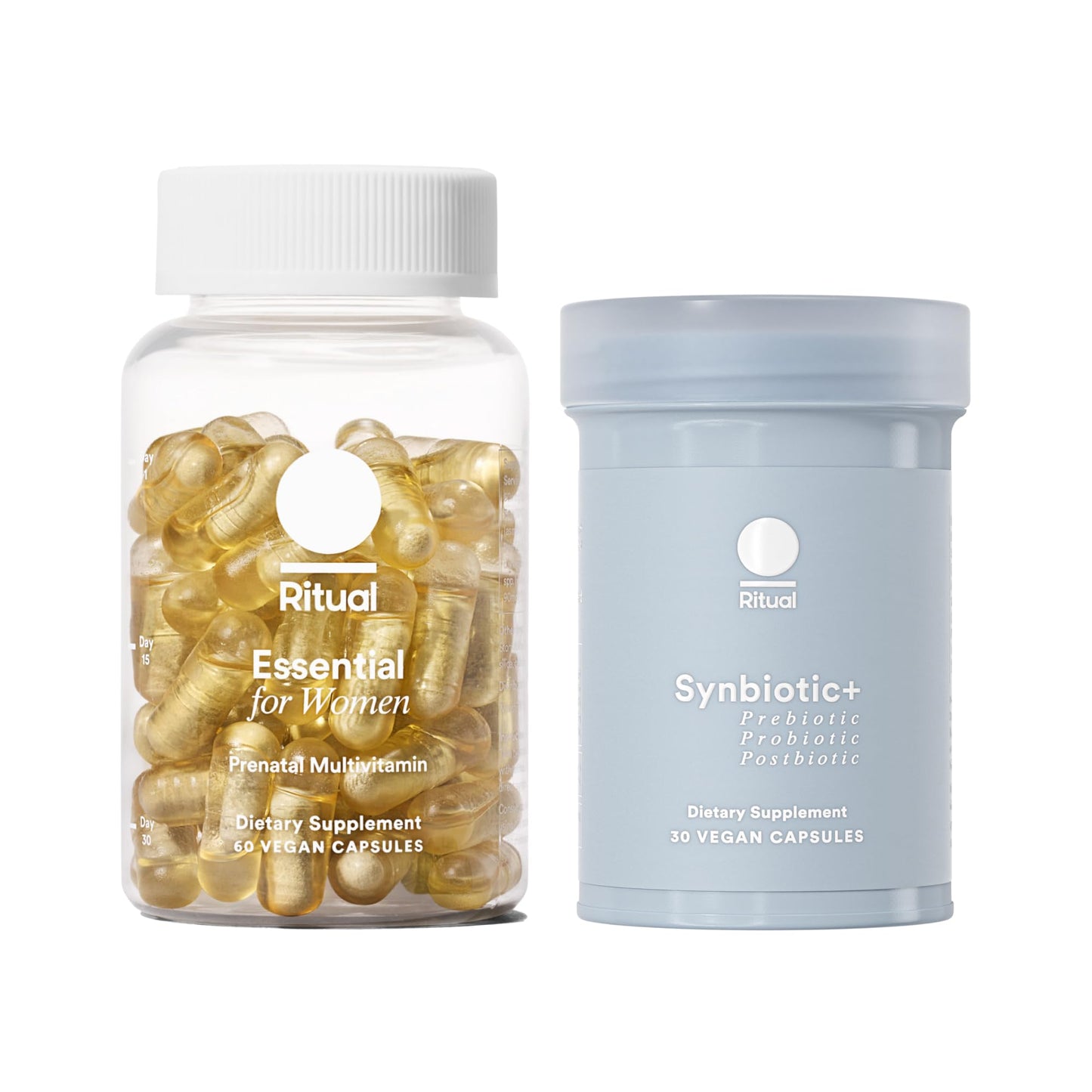 Ritual Prenatal Multivitamin and Gut Duo Supplements with Prenatal Vitamins and Synbiotic+ Ritual