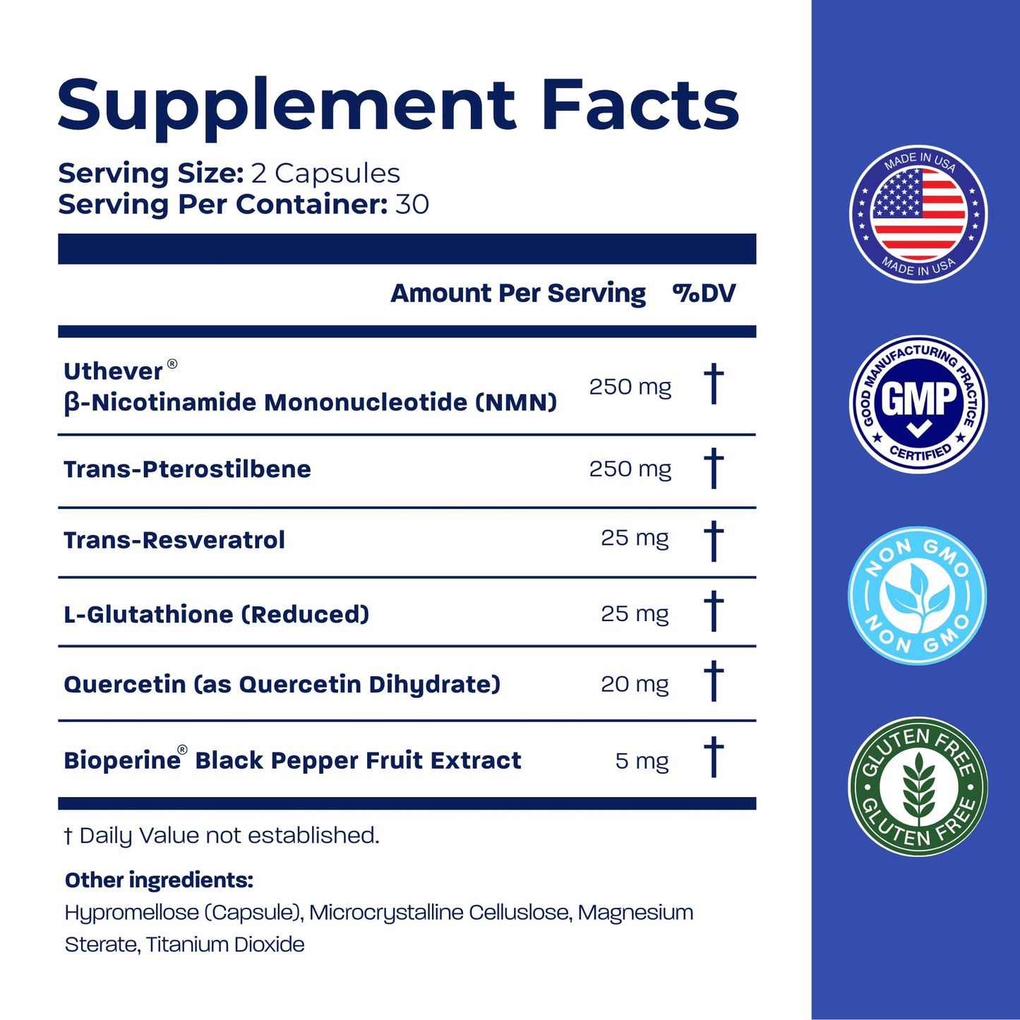 BONE SCIENCE Uthever NMN & Pterostilbene 6-in-1 Complex with Resveratrol, Glutathione & BioPerine - High Purity Stabilized NAD+ Precursor for Healthy Aging & Cellular Energy - 60 Vegetarian Capsules BONE SCIENCEBuy Supplements Australia